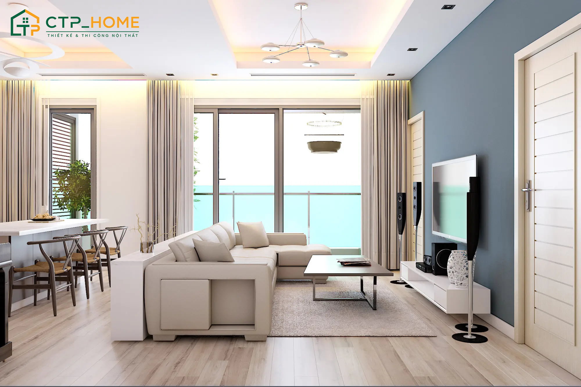 Xu hướng thiết kế phòng khách chung cư không gian mở đang được ưa chuộng hiện nay