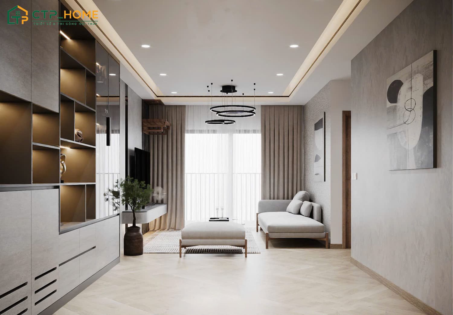 Decor phòng khách chung cư đẹp với cửa sổ làm điểm nhấn