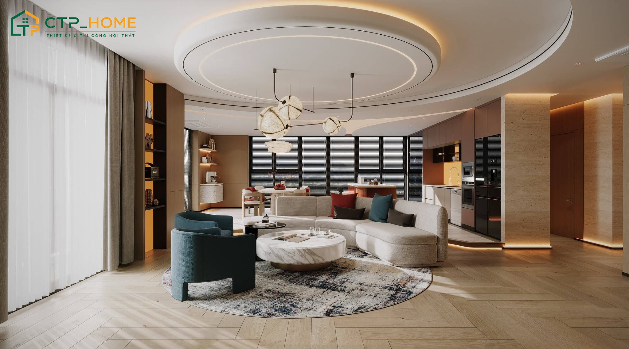 Mẫu decor phòng khách chung cư tối giản phù hợp với không gian vừa và nhỏ
