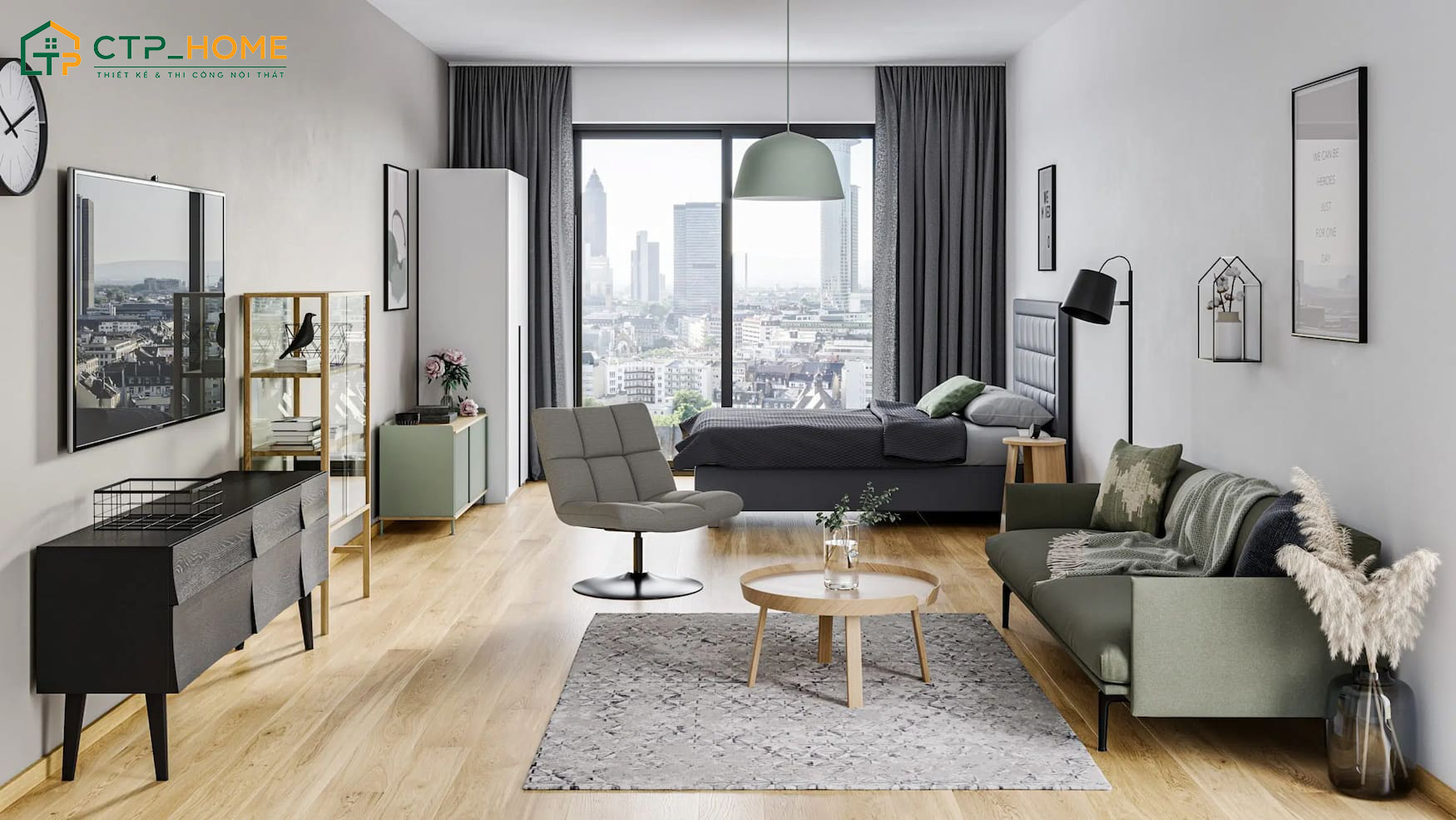 Mẫu thiết kế phòng khách 30m2 cho căn hộ chung cư sẽ phù hợp với nhiều phong cách khác nhau