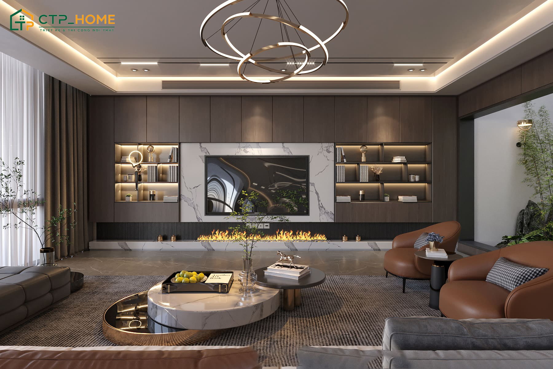 Mẫu trang trí phòng khách chung cư cao cấp diện tích 40m2 phù hợp với nhiều phong cách khác nhau