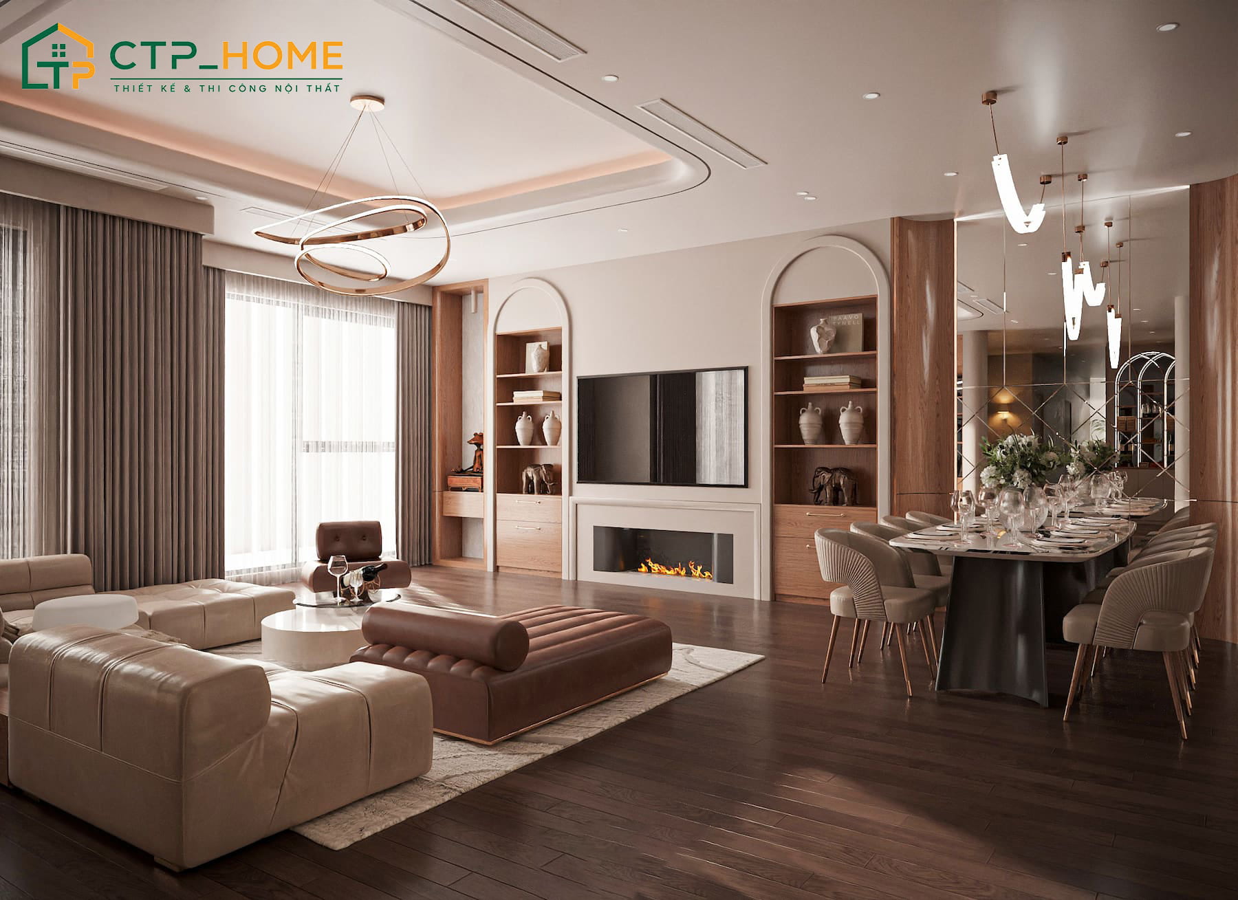 Các chi tiết trang trí cũng đa dạng hơn giúp không gian bớt đi sự đơn điệu