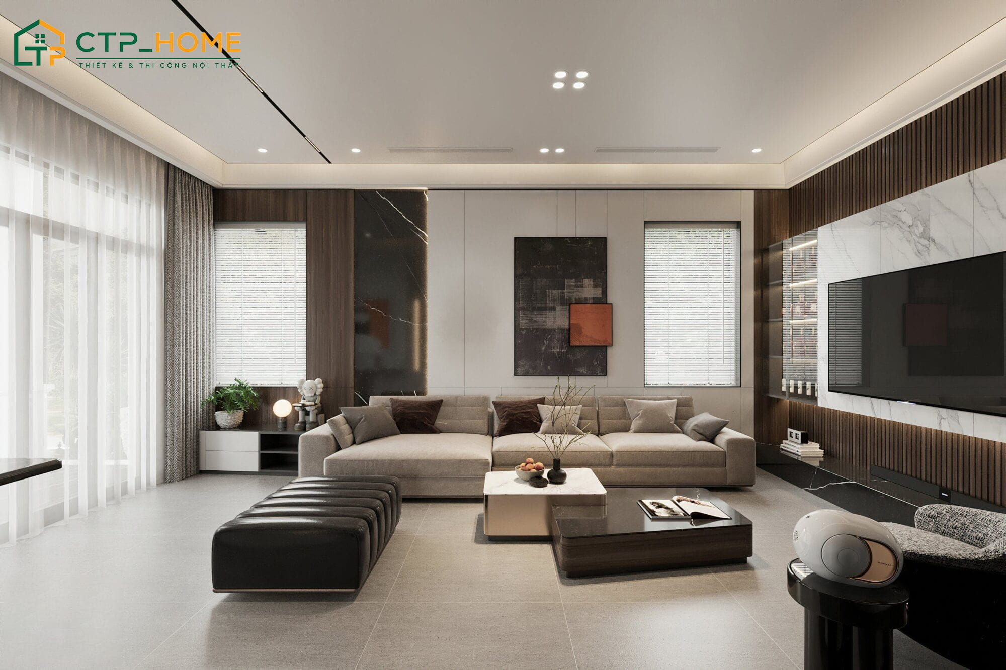 Mẫu phòng khách 70m2 phù hợp với bất kỳ phong cách thiết kế nào mà gia chủ yêu thích