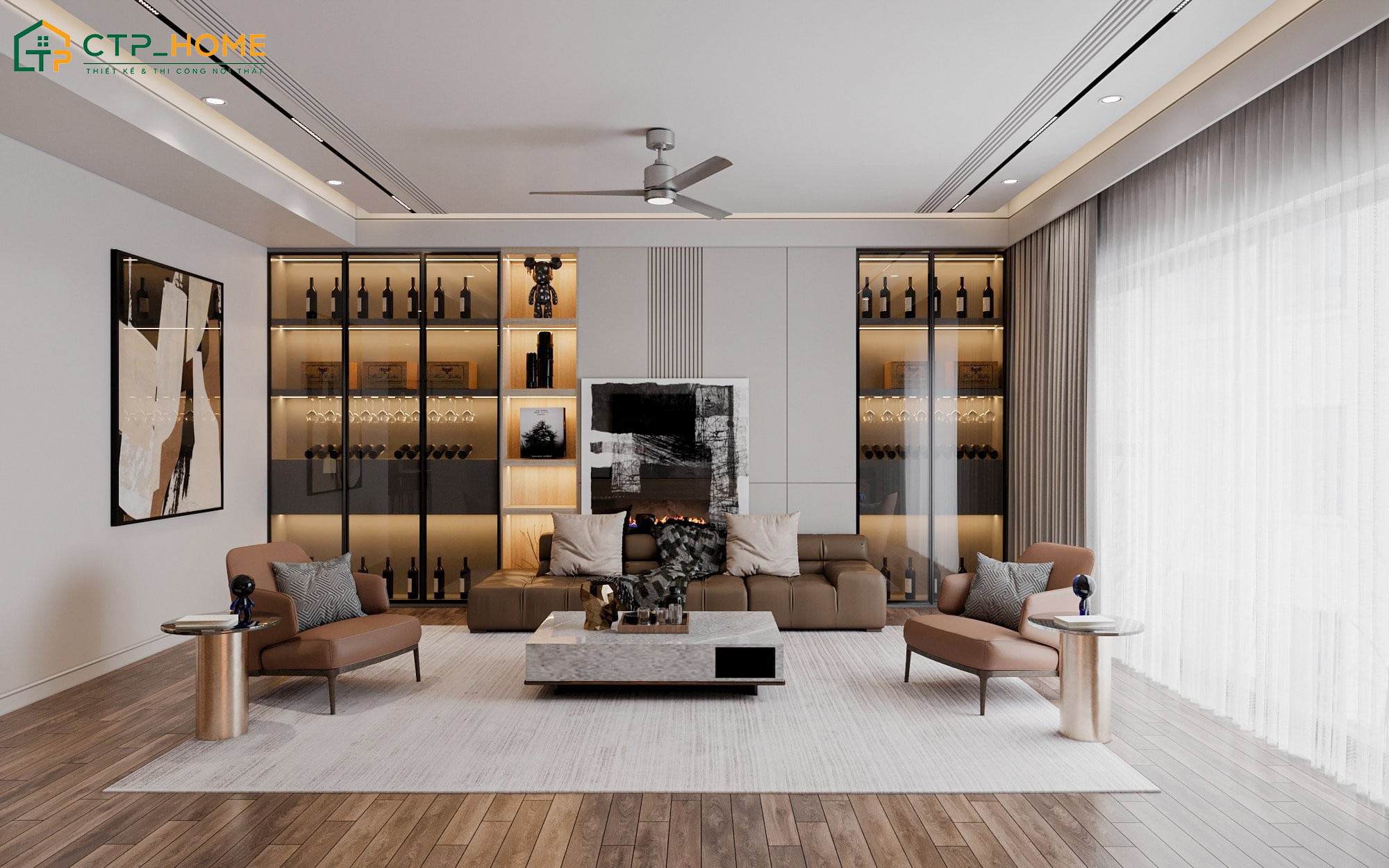 CTP Home là đơn vị thiết kế nội thất phòng khách nhà chung cư có độ uy tín cao trên thị trường