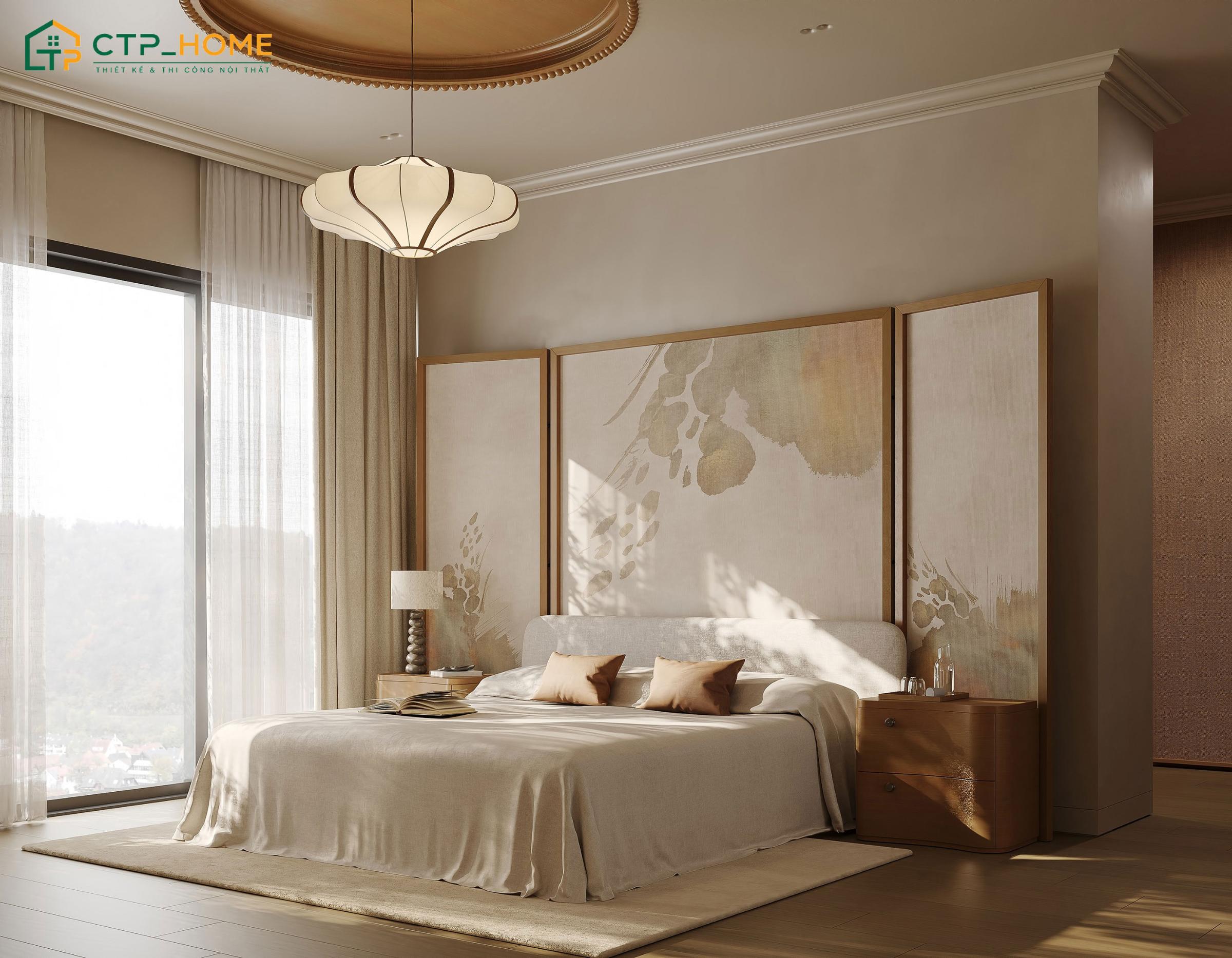 Mẫu phòng ngủ phong cách Japandi trong căn hộ chung cư sẽ ưu tiên tối ưu ánh sáng tự nhiên