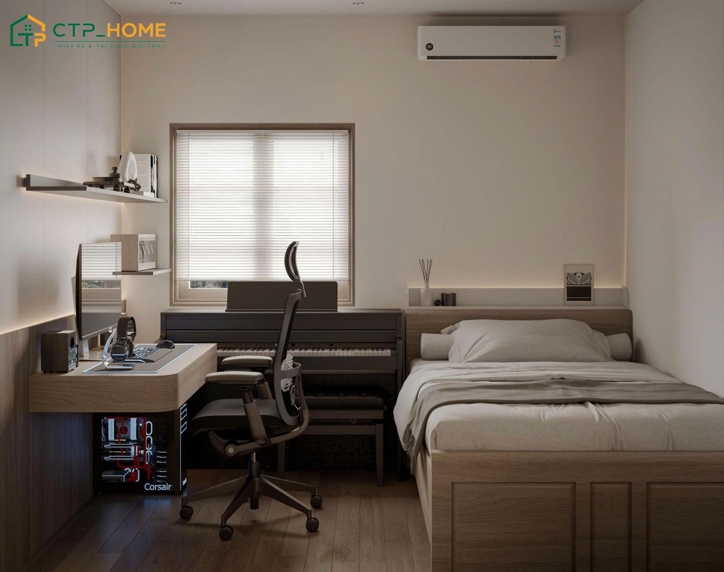 Mẫu phòng ngủ chung cư nhỏ diện tích 10m2 với thiết kế tối ưu diện tích sử dụng