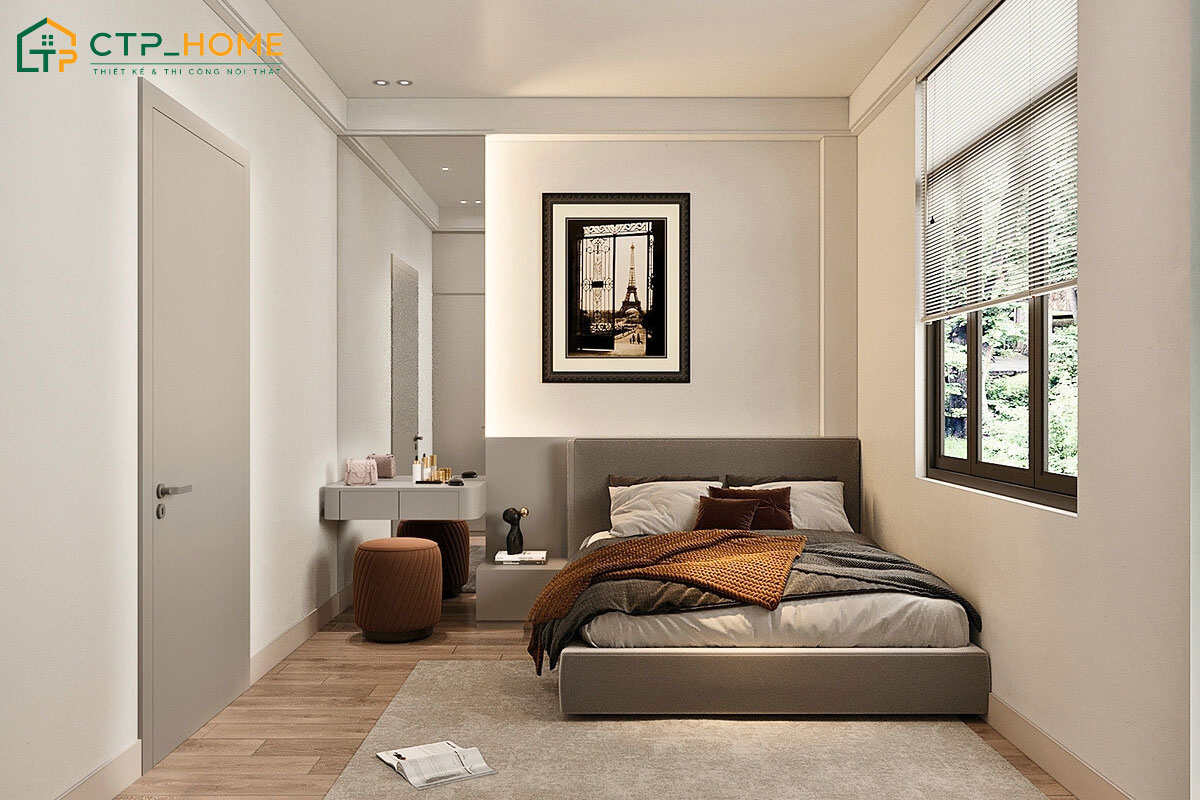 Mẫu thiết kế phòng ngủ chung cư 15m2 hiện đại, chỉ tập trung vào những đồ nội thất cần thiết