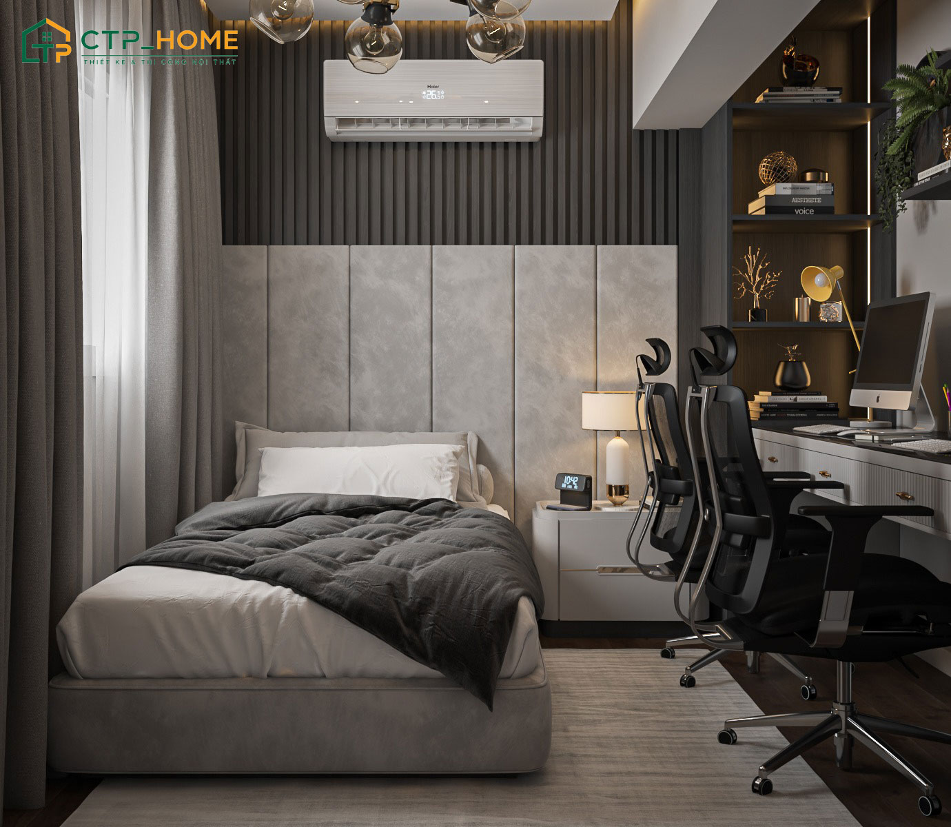 Thiết kế phòng ngủ căn hộ chung cư hợp phong thủy mà vẫn đảm bảo sự tiện nghi