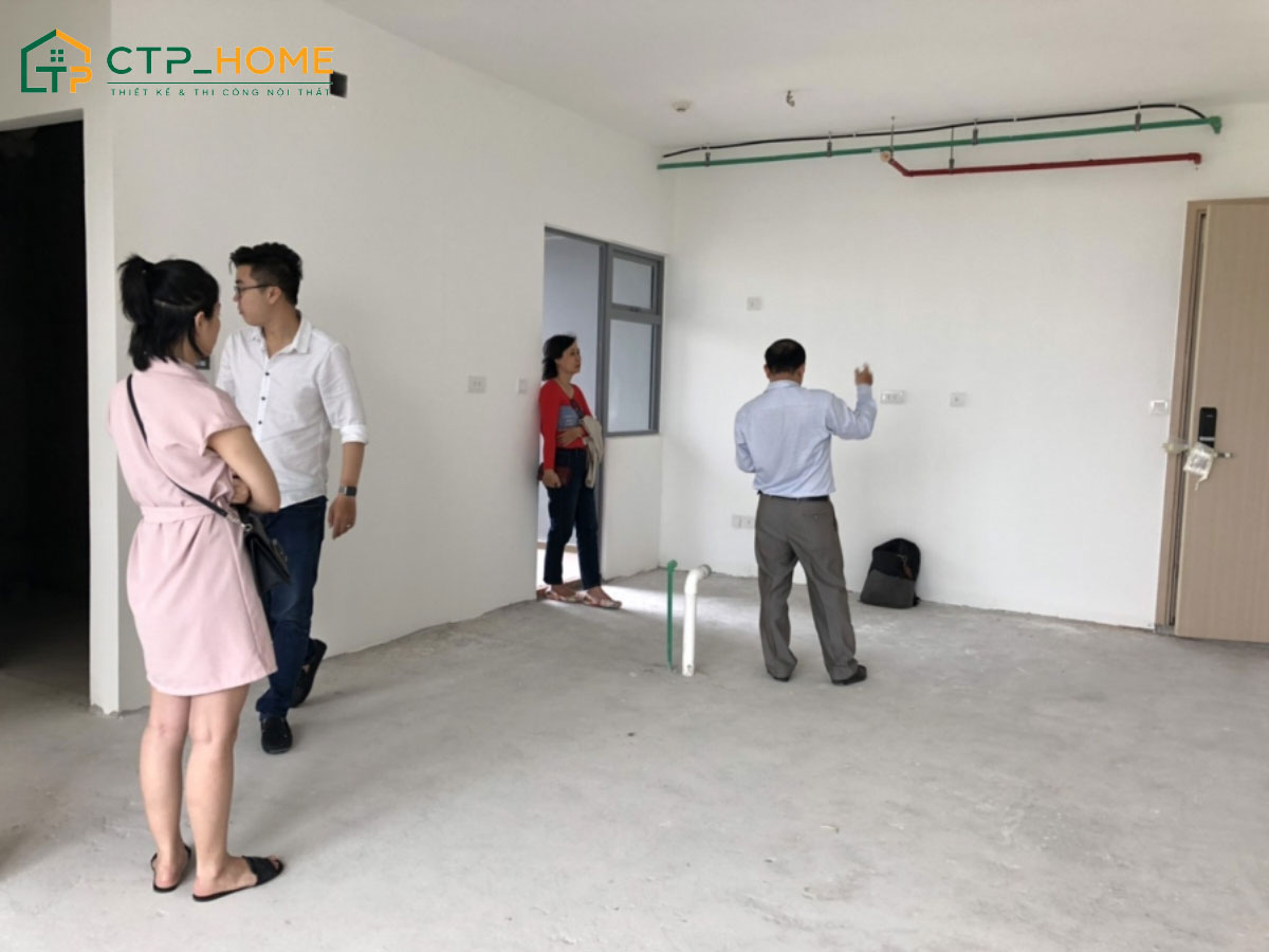 Bước đầu CTP Home sẽ khảo sát, tư vấn và ký kết hợp đồng thi công nội thất căn hộ với khách hàng