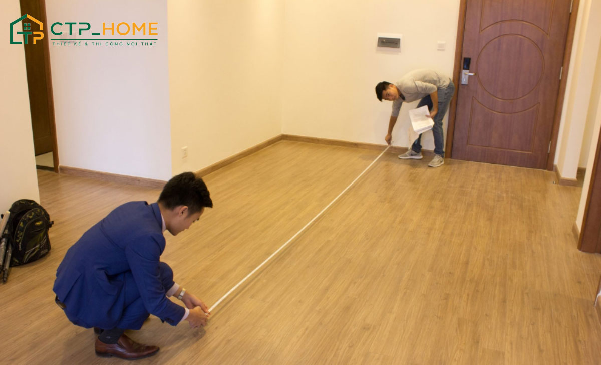 CTP Home tiến hành đo đạc hiện trạng để có phương án thiết kế thi công nội thất chung cư phù hợp