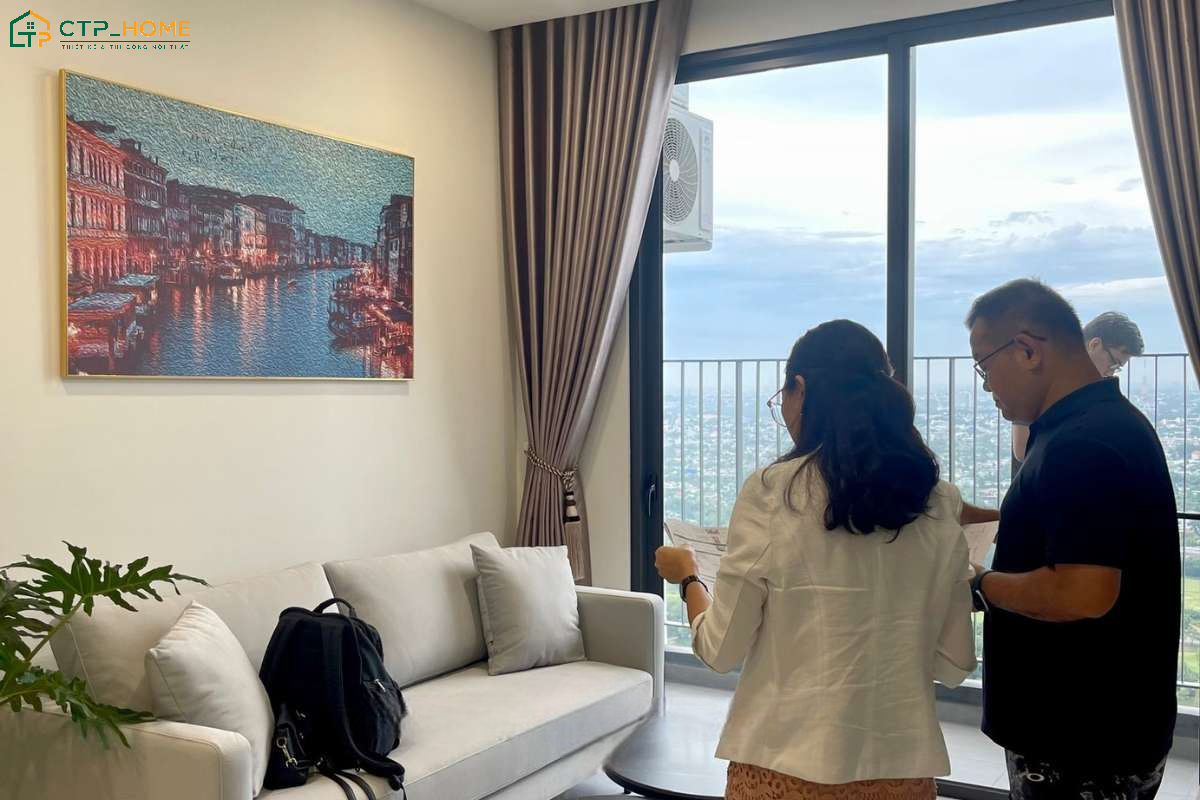 CTP Home sẽ cùng khách hàng nghiệm thu và bàn giao công trình thi công phòng khách