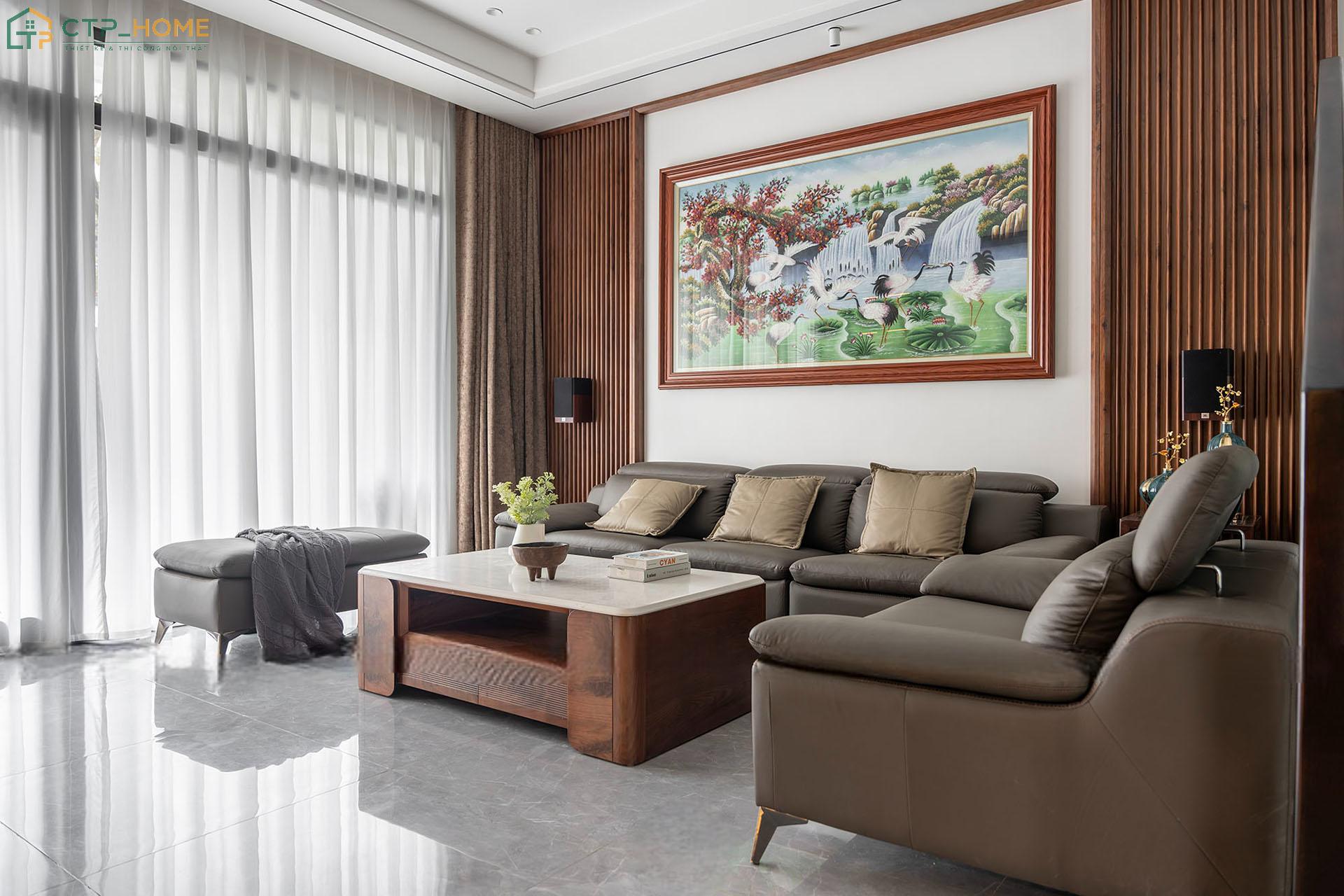 Lựa chọn dịch vụ thi công trọn gói sẽ giúp bạn sở hữu một không gian phòng khách đồng bộ