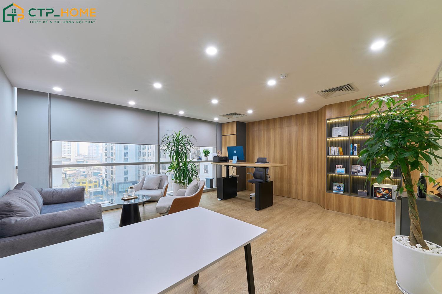 Thiết kế thi công nội thất văn phòng giám đốc đảm bảo tính sang trọng và chỉn chu trong từng chi tiết