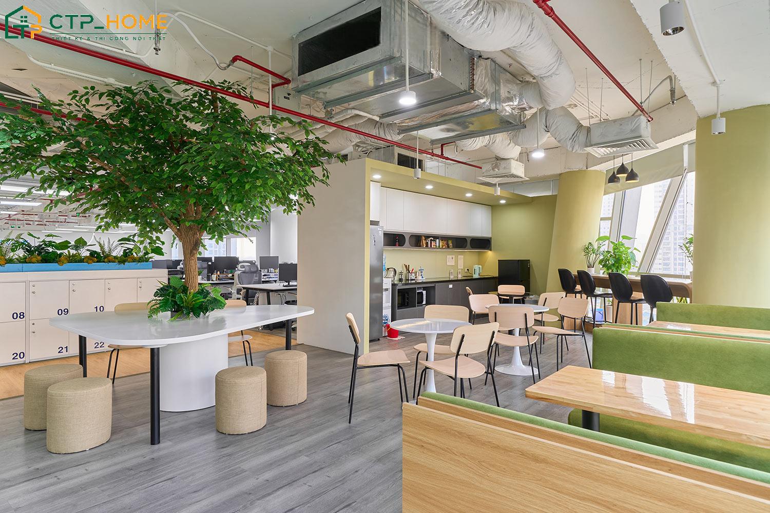 Khu vực Pantry và nghỉ ngơi được tối ưu để tạo nên một môi trường làm việc thoải mái cho nhân viên