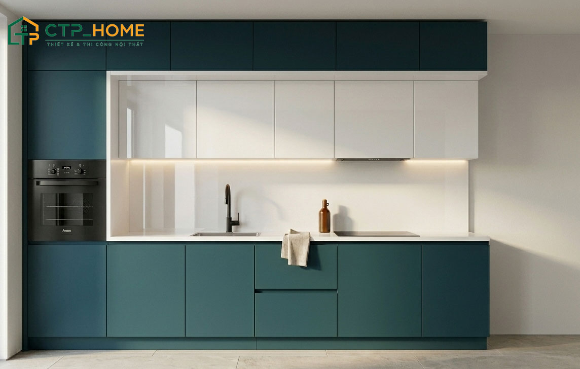 Mẫu thiết kế bếp bằng Acrylic cho căn hộ chung cư sang trọng