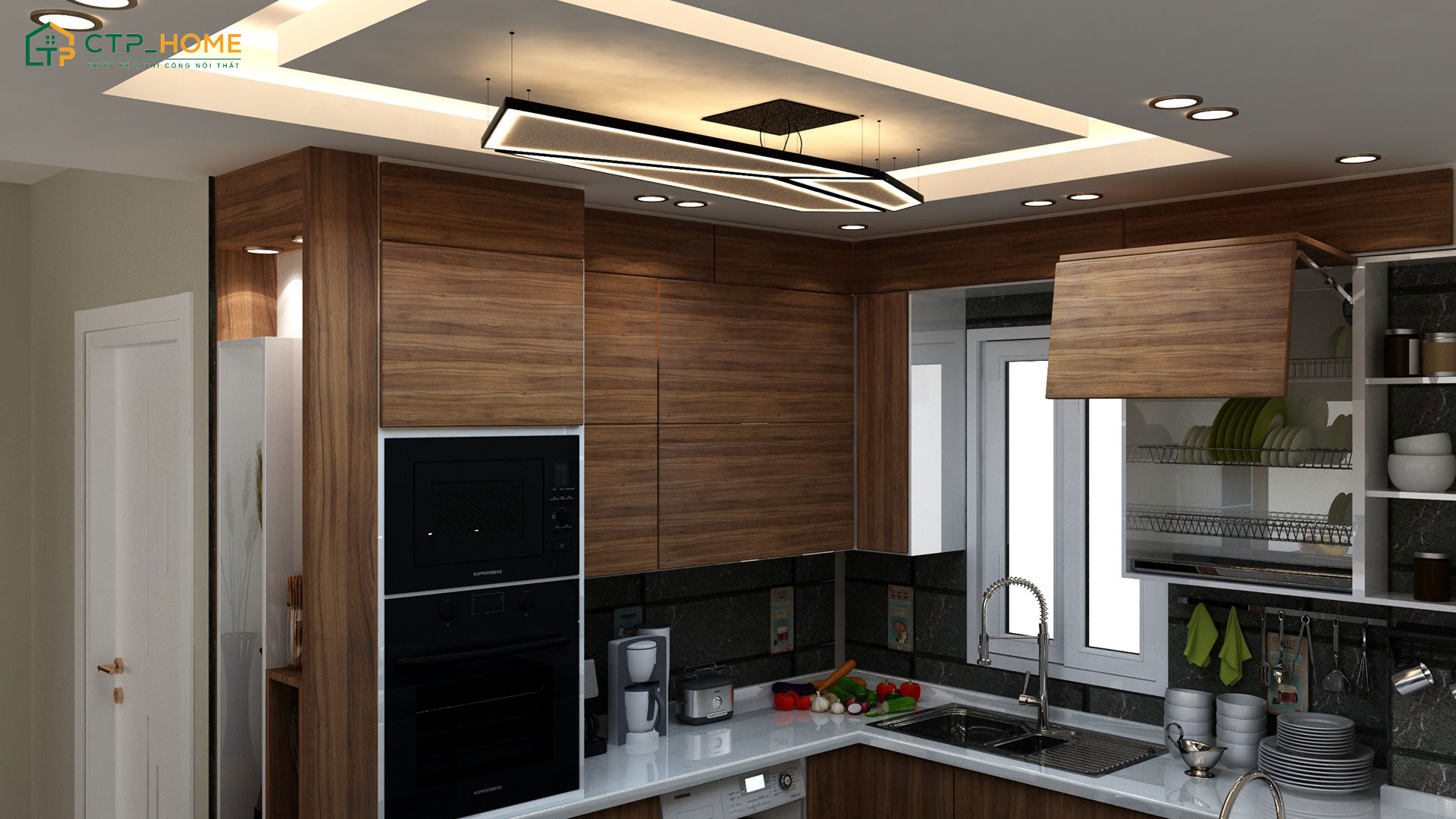 Sử dụng tủ bếp thông minh cùng thiết bị và phụ kiện bếp hiện đại