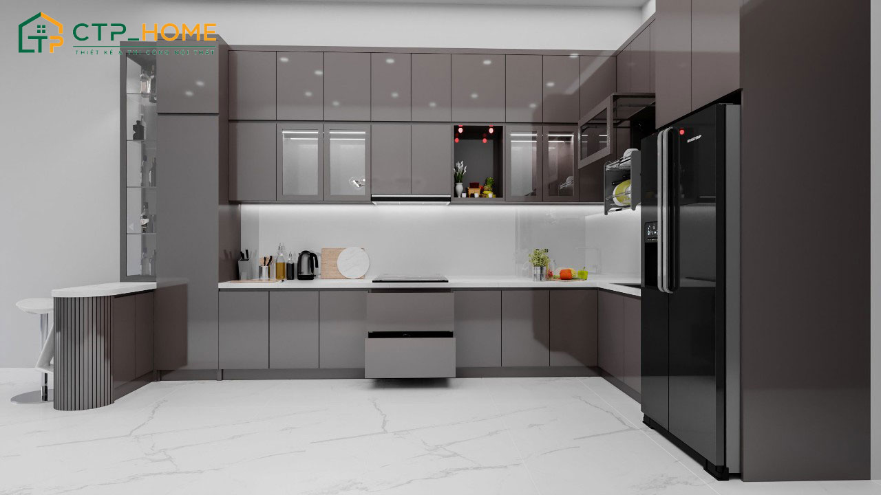 Hãy lựa chọn vật liệu thiết kế bếp chung cư sao cho phù hợp với tổng thể căn nhà