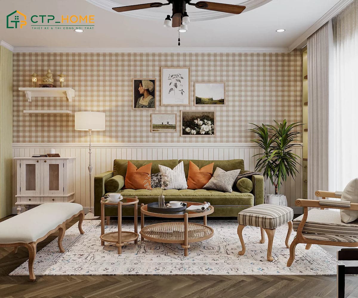 Mẫu thiết kế phòng Studio Vintage với nội thất bằng gỗ kết hợp các đồ vật trang trí ấn tượng
