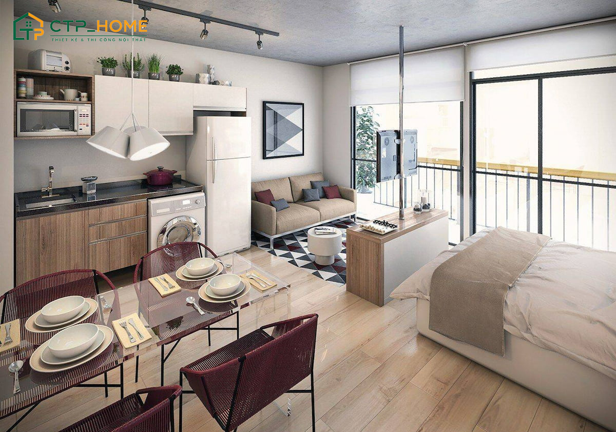 Mẫu thiết kế Studio diện tích 25m2 thu hút với vẻ đẹp trẻ trung và năng động