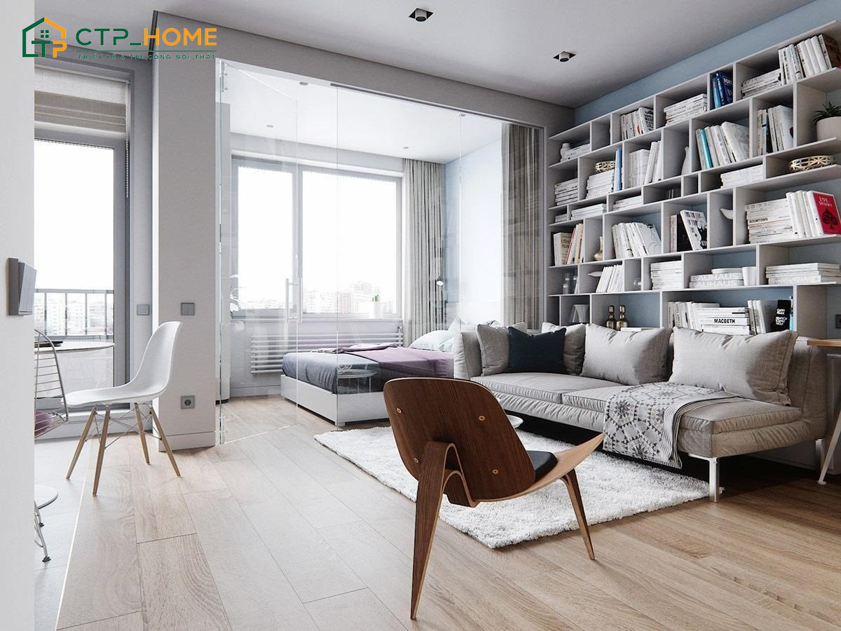 Mẫu thiết kế căn hộ Studio 25m2 với nội thất hiện đại, thông minh giúp không gian trở nên rộng rãi hơn