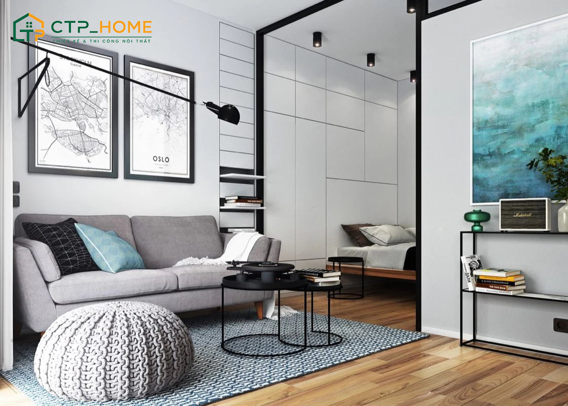 Phong cách tối giản sẽ phù hợp với những căn Studio có diện tích vừa và nhỏ