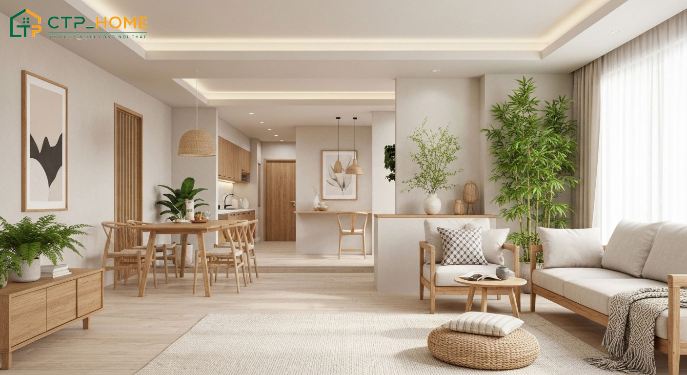 Thiết kế đồ nội thất phong cách Japandi đem lại sự ấm cúng mà vẫn rất hiện đại