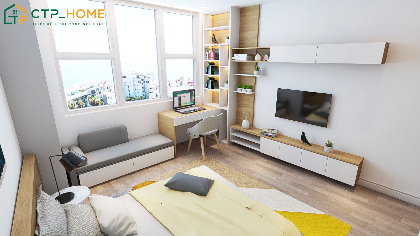 Mẫu thiết kế nội thất chung cư hiện đại phù hợp với những gia đình trẻ