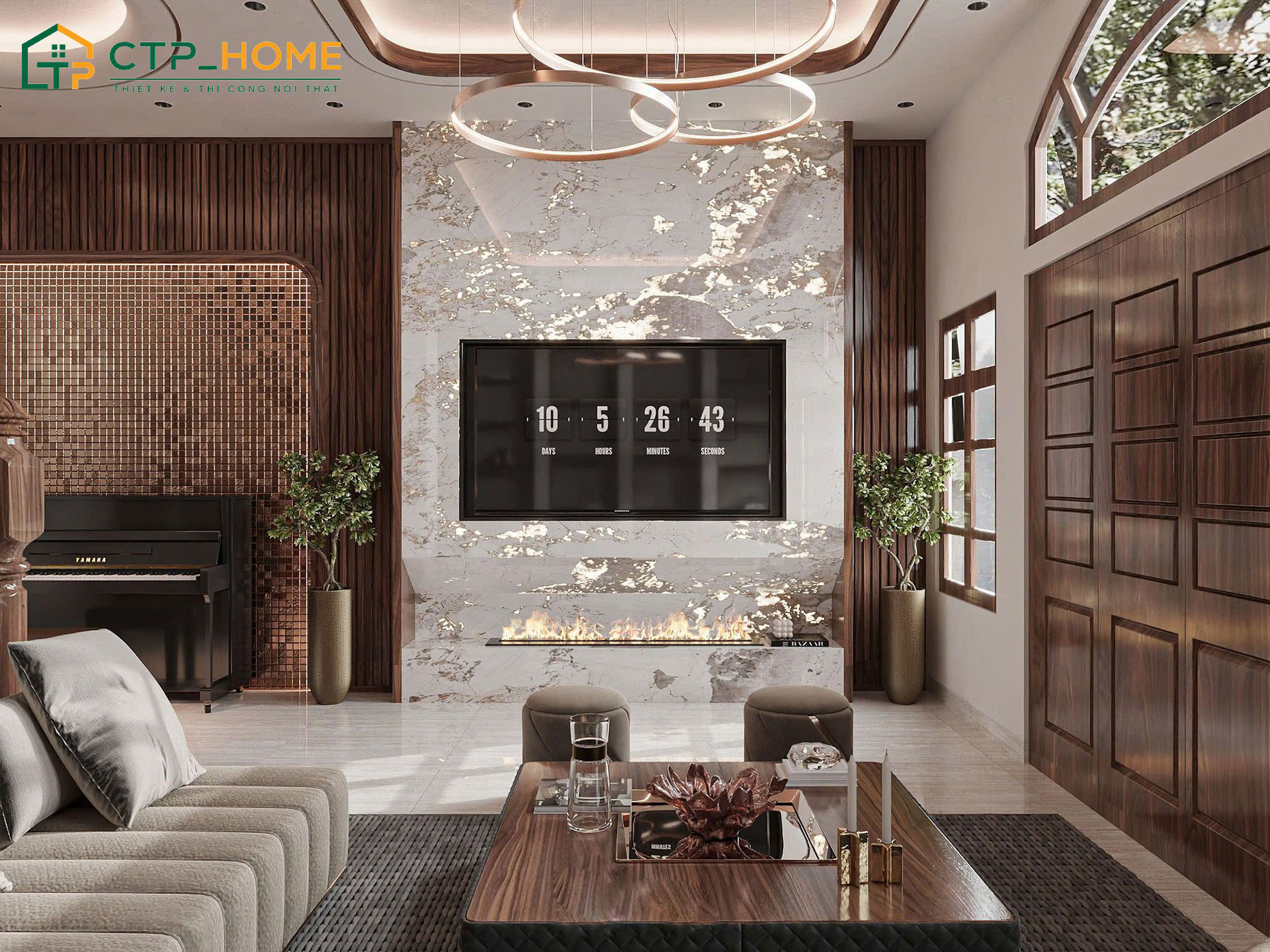 Mẫu thiết kế trang trí nội thất nhà phố Luxury sẽ được thiết kế theo yêu cầu riêng của chủ nhà