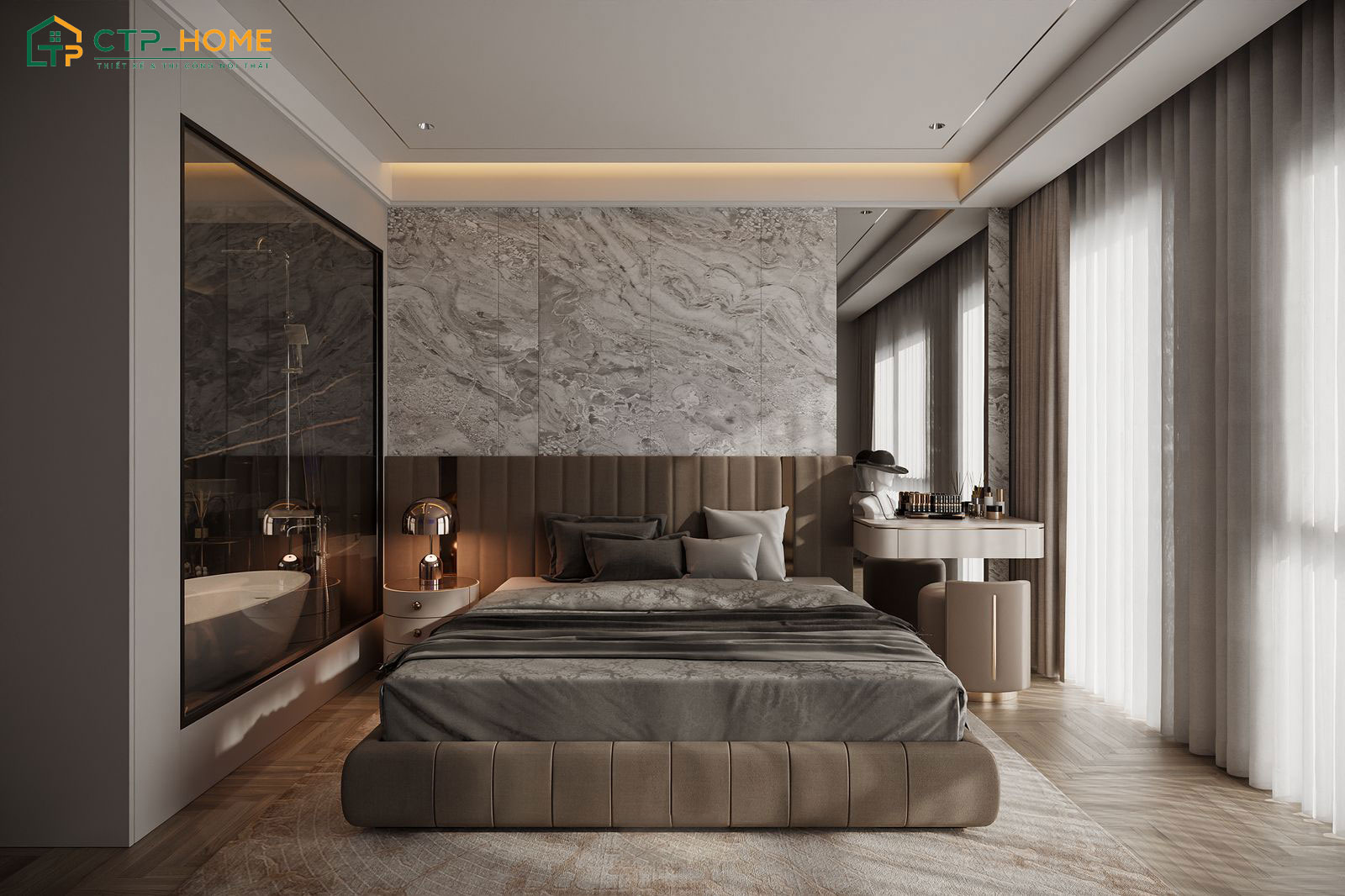 Mẫu thiết kế nội thất đẹp cho nhà phố với tone màu trung tính đơn giản mà sang trọng