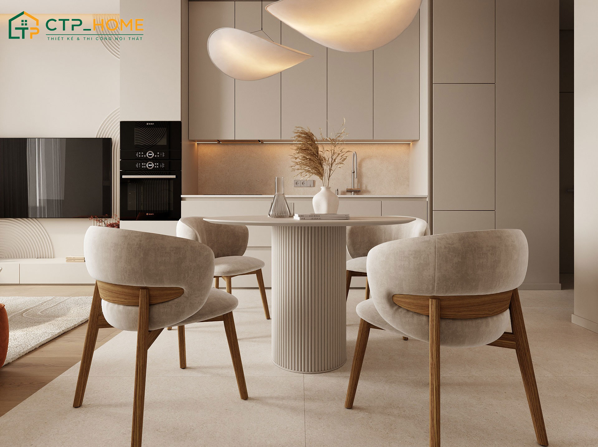 Mẫu decor căn hộ 2 phòng ngủ phong cách Wabi Sabi sẽ sử dụng nội thất nhỏ gọn