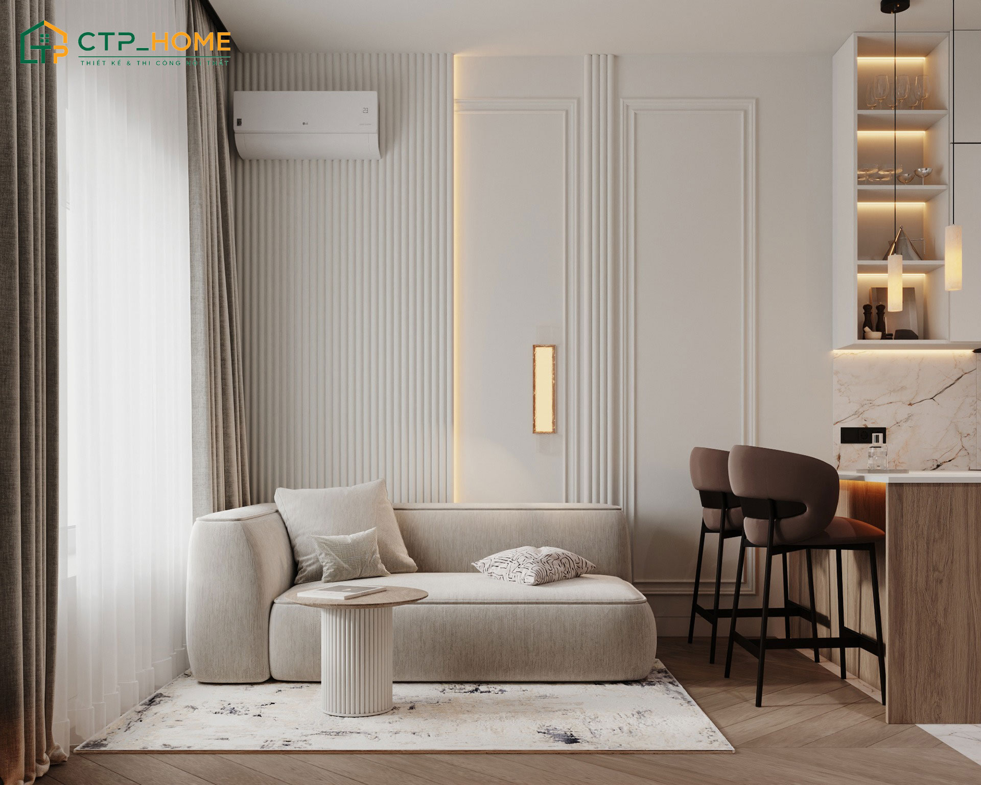 Mẫu thiết kế căn hộ 2 phòng ngủ phong cách Bắc Âu với vẻ đẹp nhẹ nhàng và thanh tao