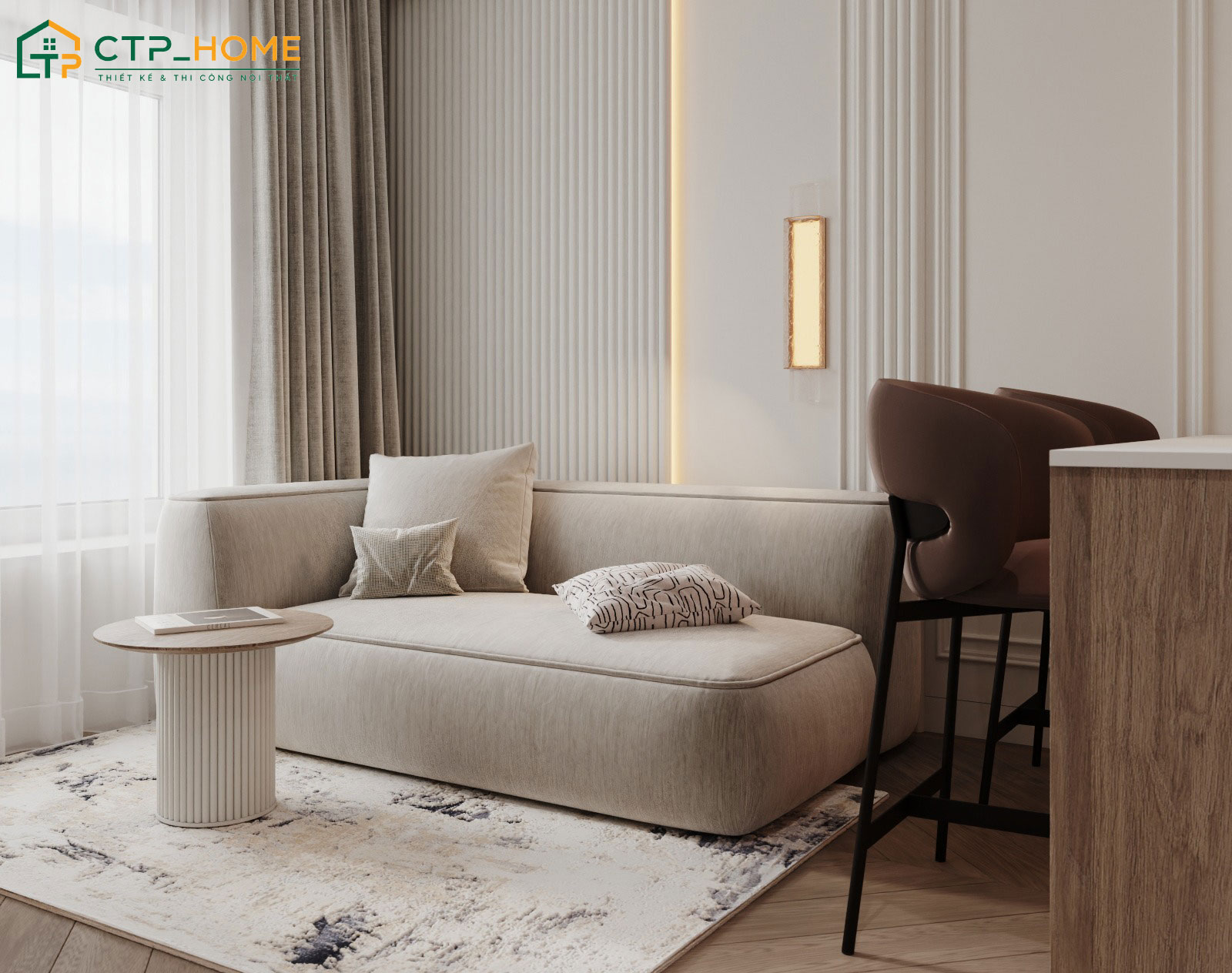 Dùng rèm cửa 2 lớp đơn giản để điều chỉnh ánh sáng tự nhiên theo mong muốn