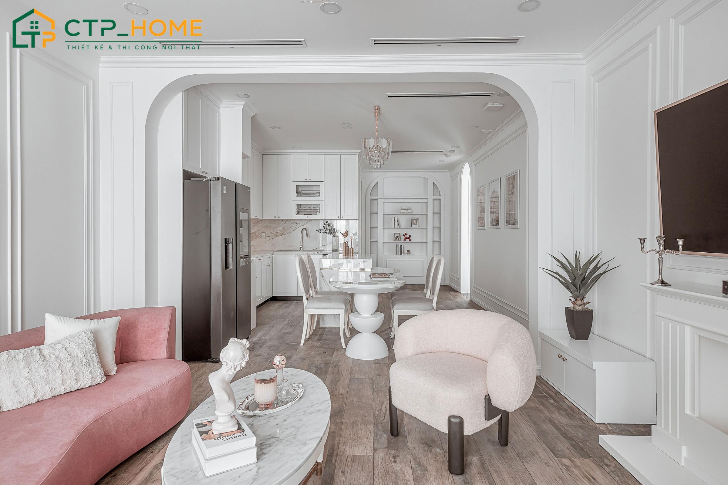 Mẫu thiết kế căn hộ 2 phòng ngủ 60m2 theo phong cách nhẹ nhàng, thanh lịch