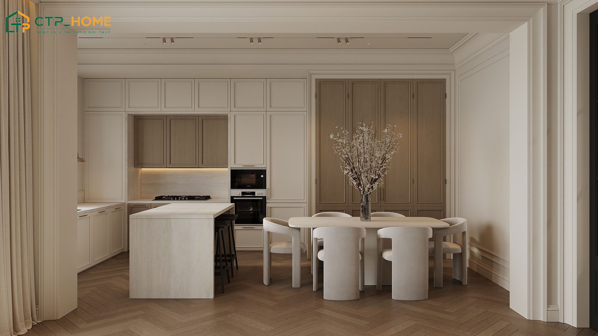 Mẫu thiết kế nội thất chung cư 2 phòng ngủ 70m2 với đầy đủ công năng sử dụng cần thiết