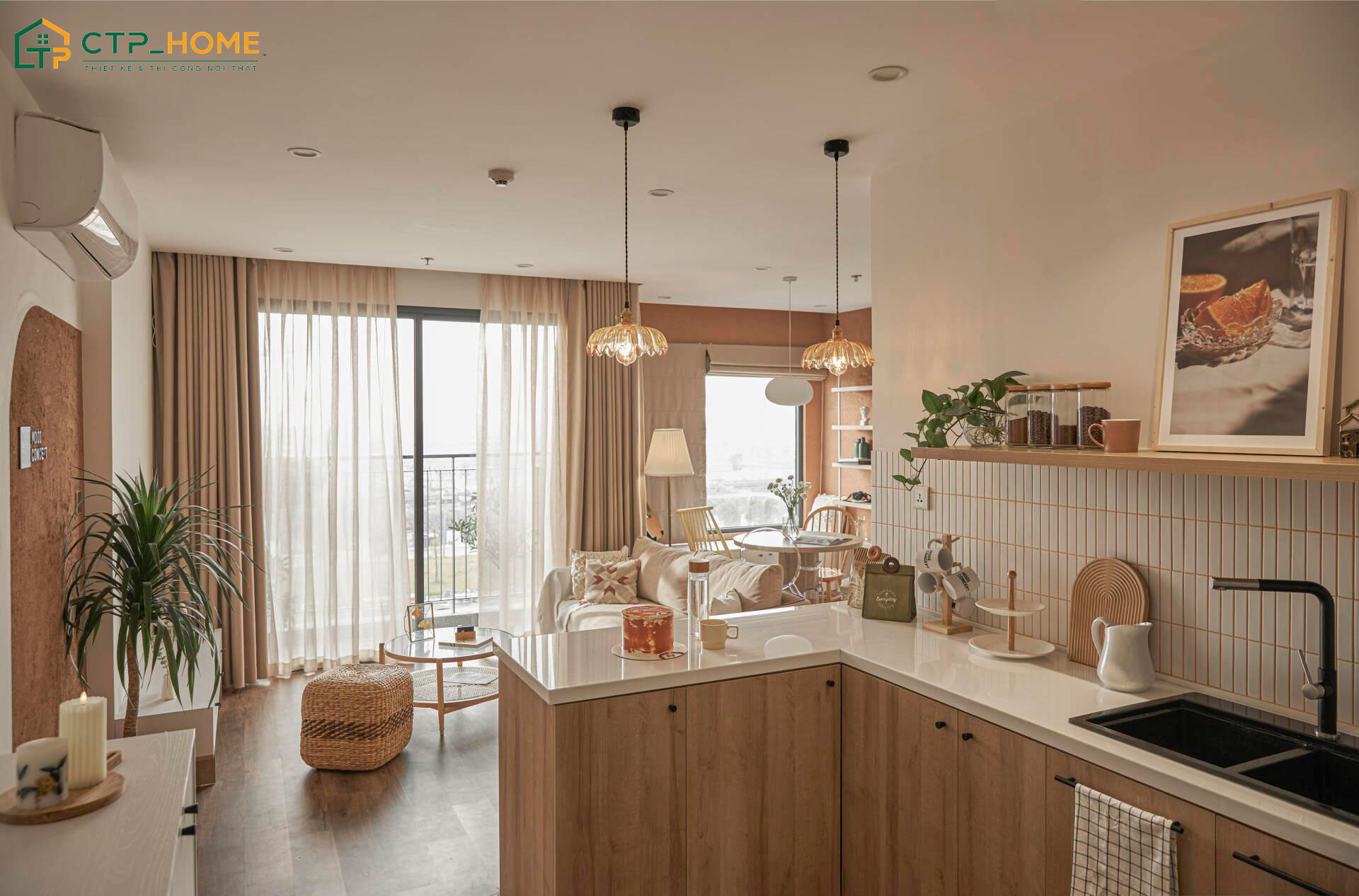 Mẫu thiết kế bếp cho chung cư 2 phòng ngủ có diện tích nhỏ sẽ chỉ tập trung vào nhu cầu sử dụng