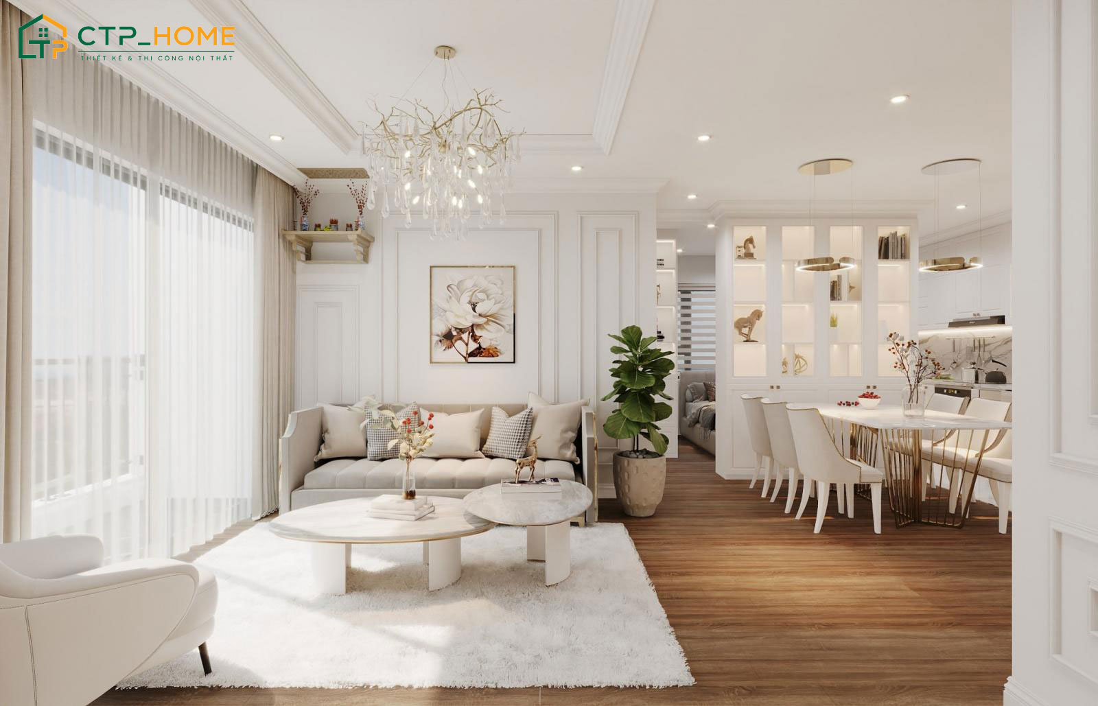 Việc kết hợp ánh sáng với màu sắc sẽ giúp căn nhà trở nên thoáng và sáng hơn