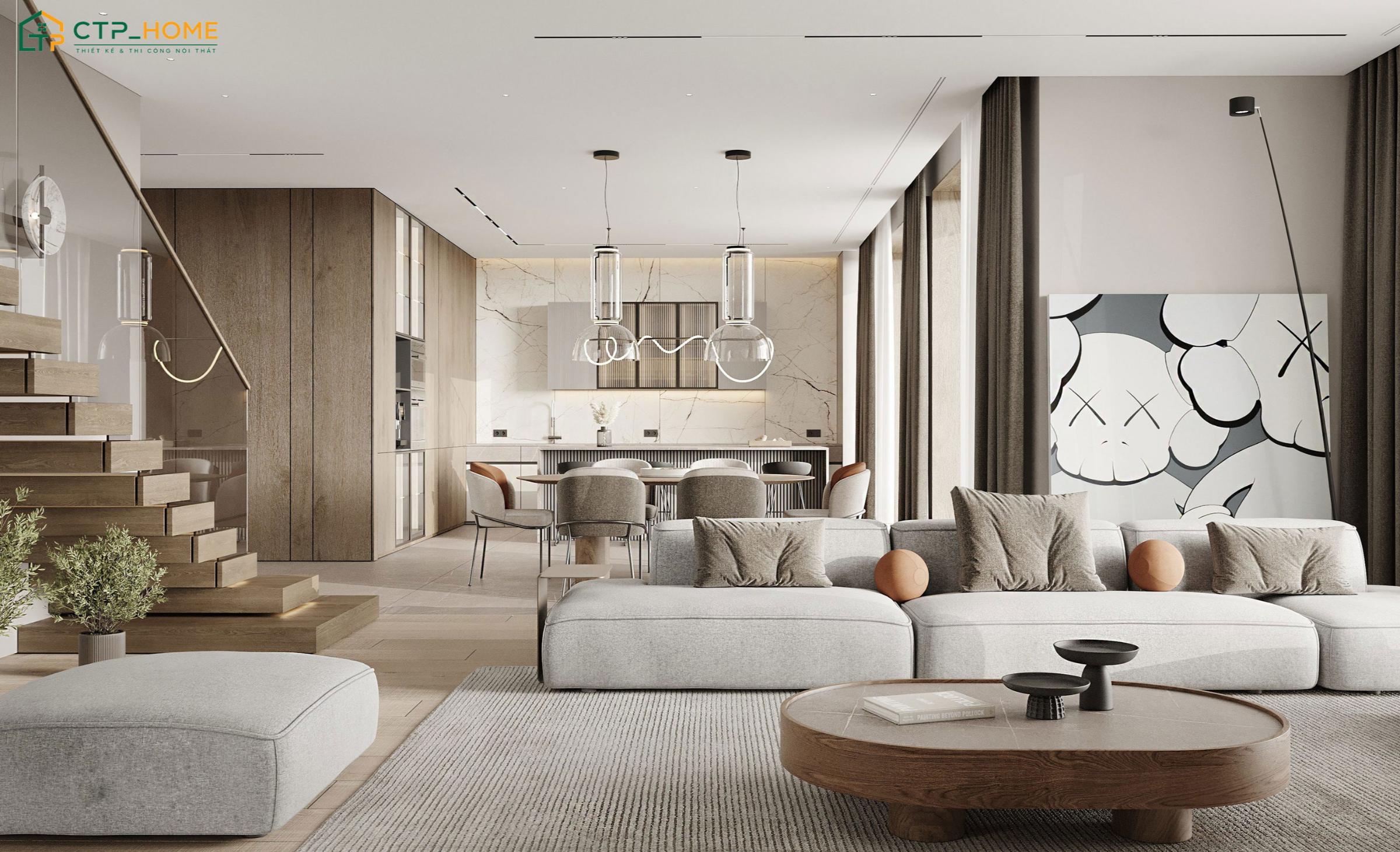 Thiết kế nội thất nhà phố hiện đại đẹp luôn là phong cách được nhiều gia đình lựa chọn