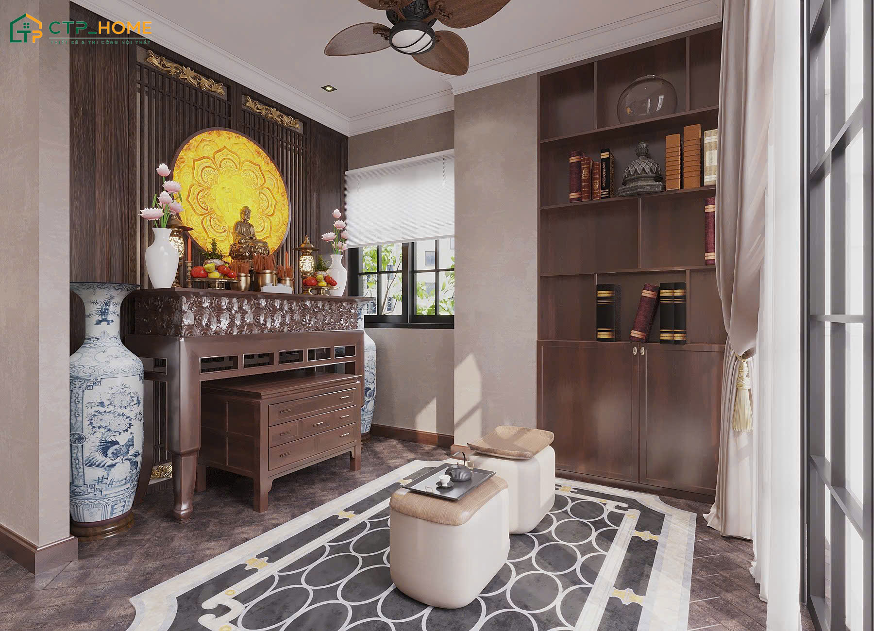 CTP Home thiết kế phòng thờ đảm bảo đầy đủ yếu tố phong thủy