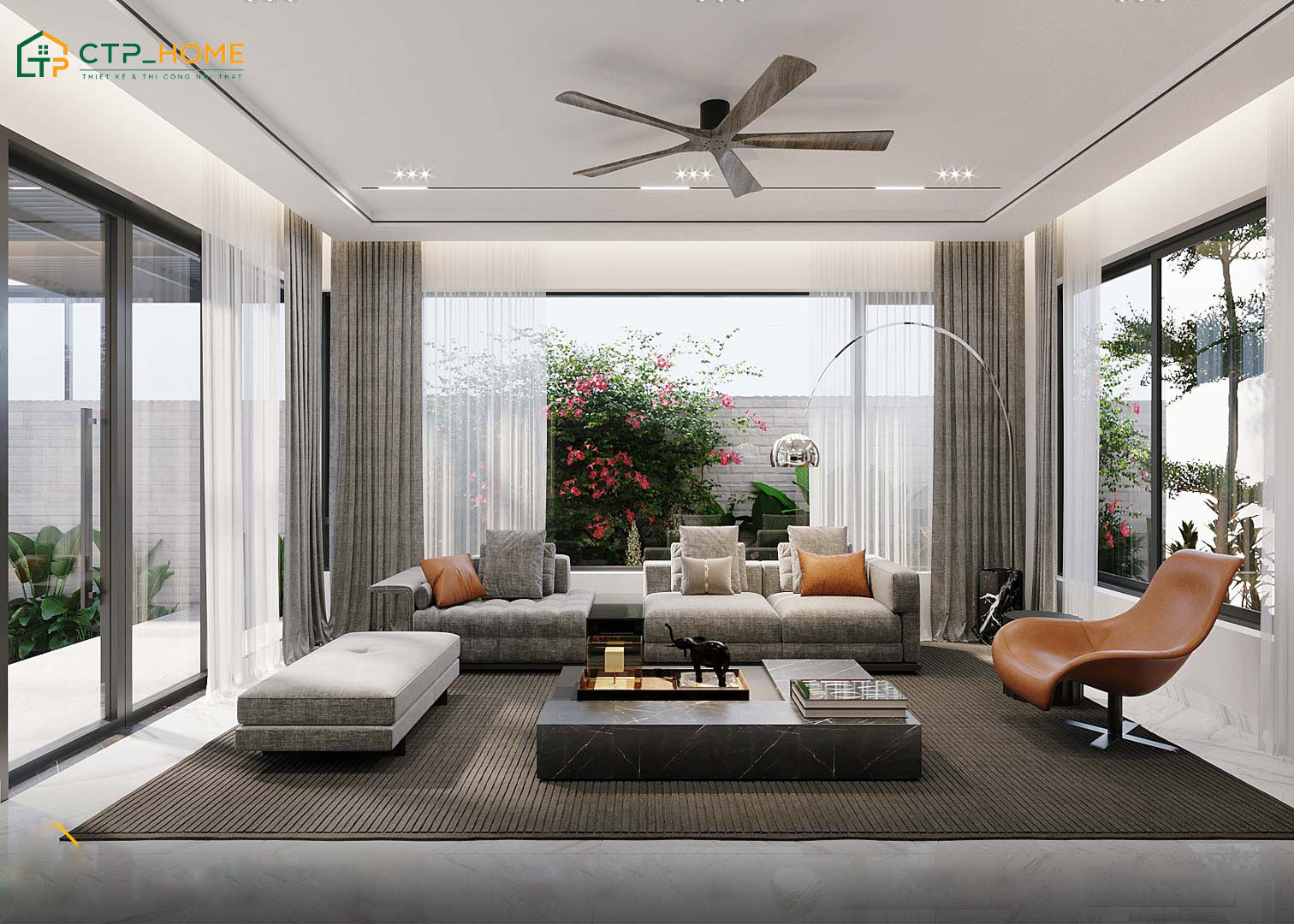 Áp dụng các màu sắc tương phản cho nội thất trong nhà phố để tăng tính thẩm mỹ