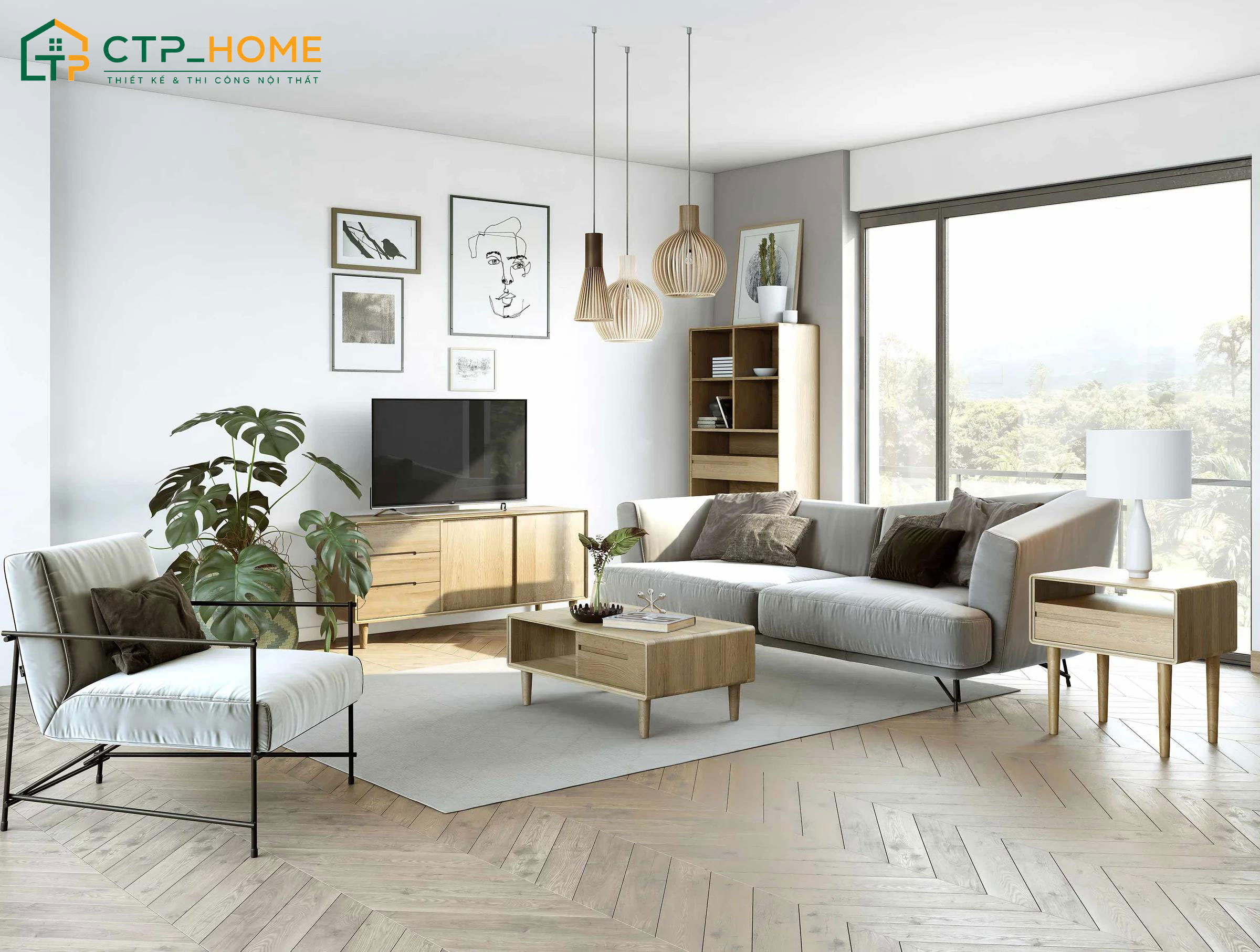 Mẫu thiết kế nội thất phòng khách hiện đại là sự lựa chọn an toàn nhưng sẽ không bị đơn điệu