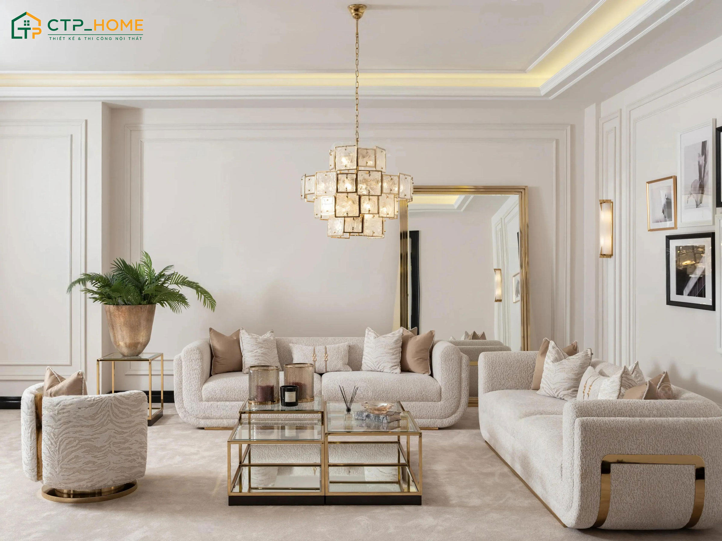 Mẫu thiết kế nội thất phòng khách sang trọng sẽ được bố trí theo hướng cá nhân hóa