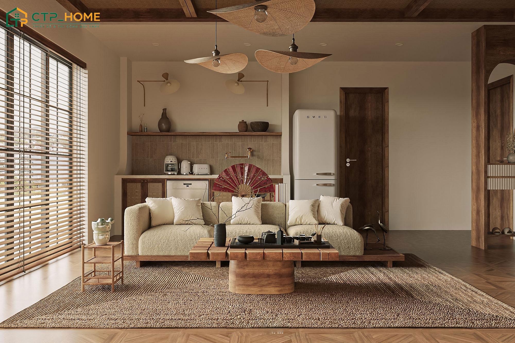 Mẫu thiết kế nội thất phòng khách đẹp hiện đại phong cách Scandinavian thanh lịch