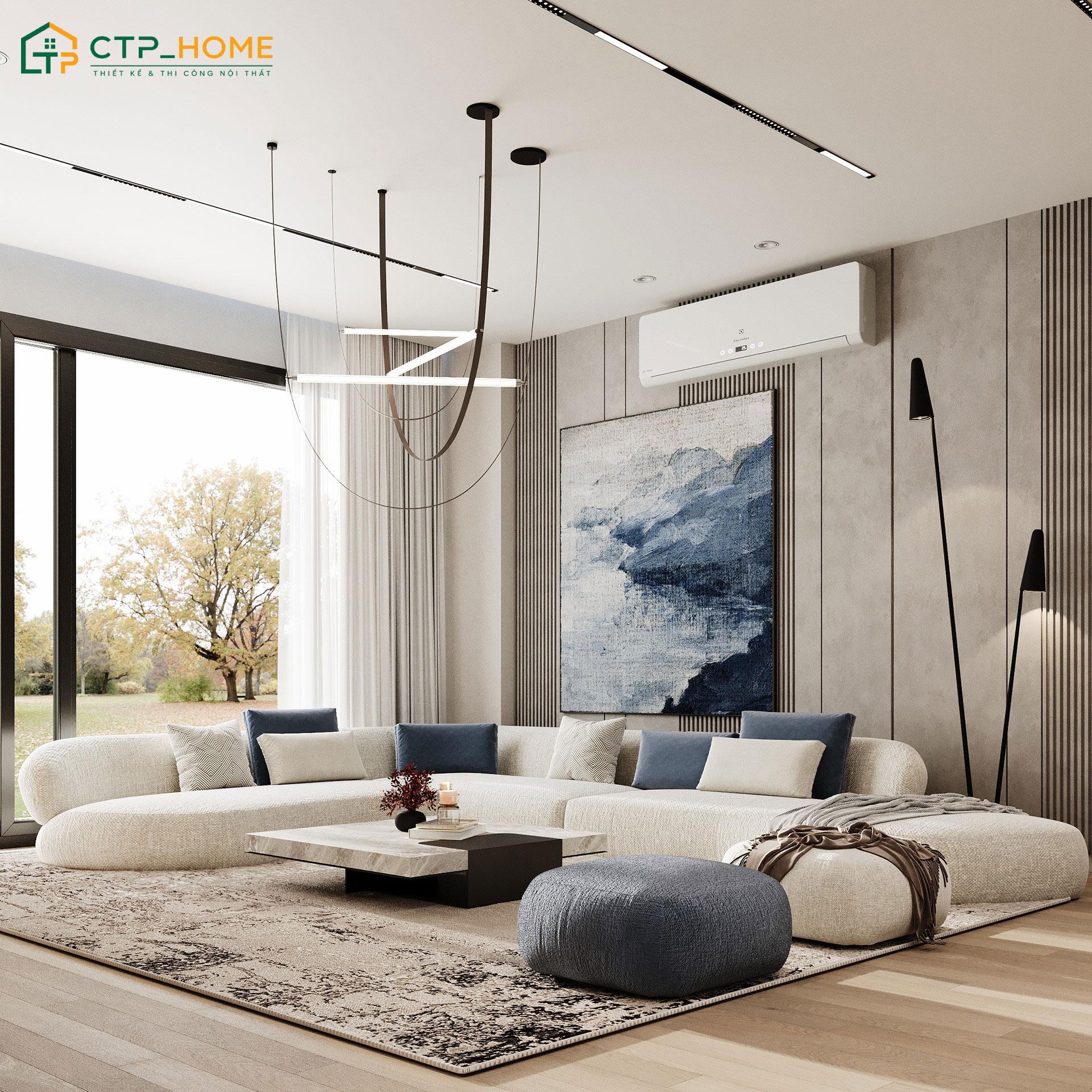 Mẫu phòng khách cho gia chủ mệnh thủy yêu thích nét đẹp nhẹ nhàng