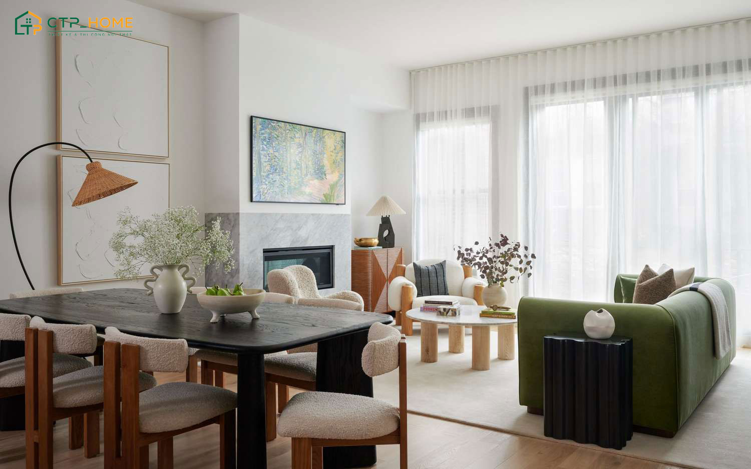 Mẫu thiết kế nội thất phòng khách đẹp cho chung cư 45m2 được bố trí theo cá tính của chủ nhà