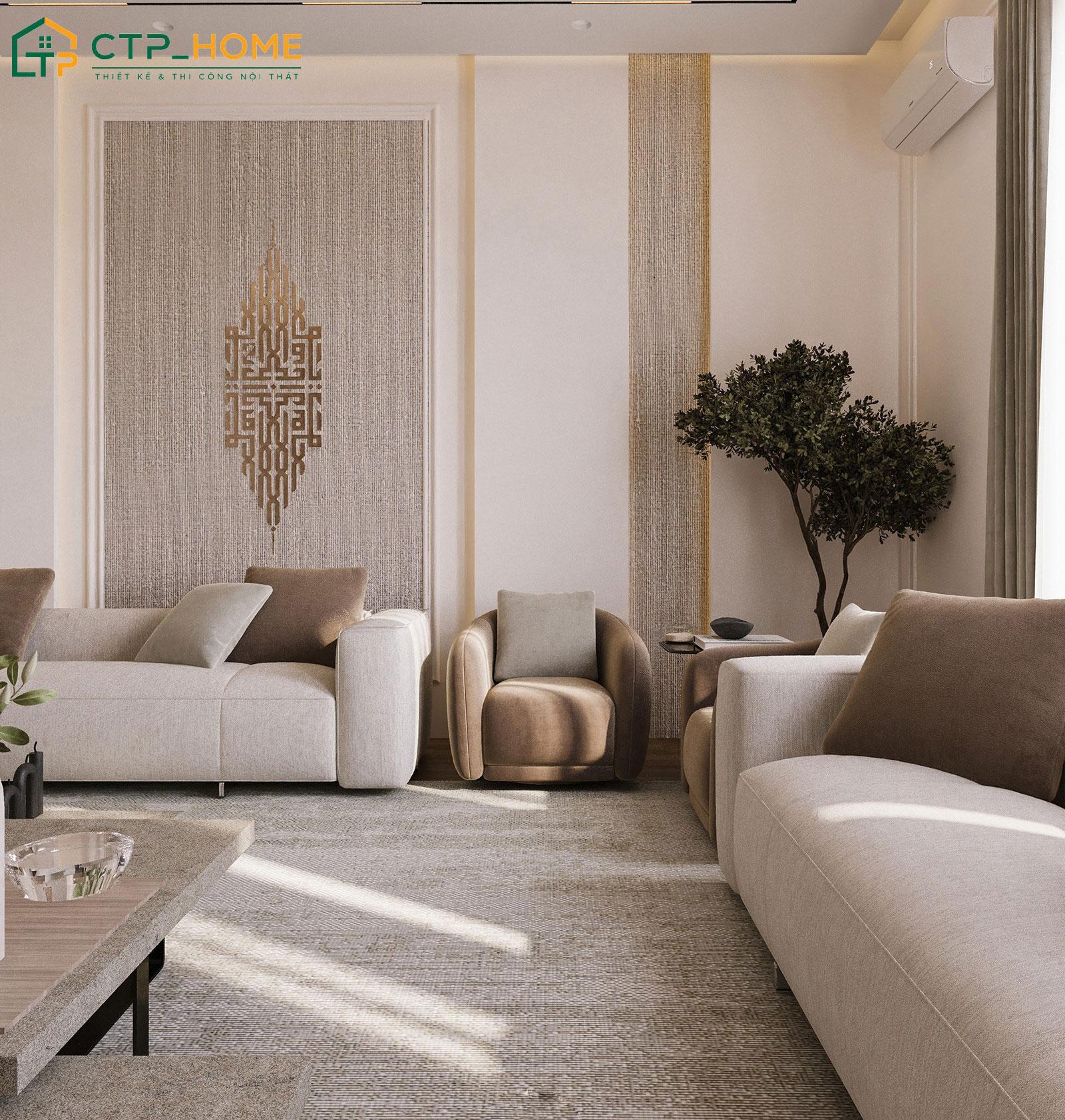 Bố trí thêm cây xanh trong phòng khách cũng là một cách để thu hút năng lượng tích cực
