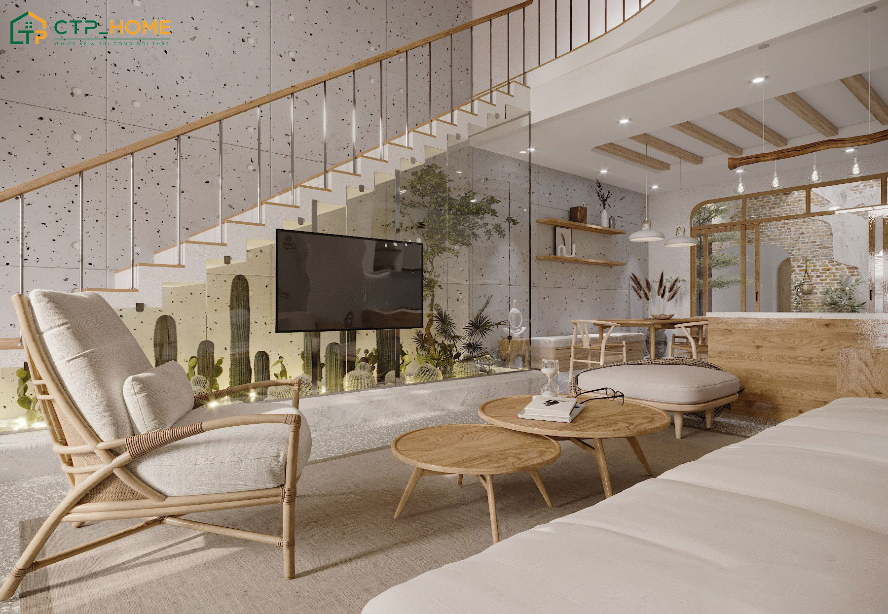 Mẫu thiết kế nội thất phòng khách 25m2 tối ưu diện tích giúp đảm bảo sự thông thoáng