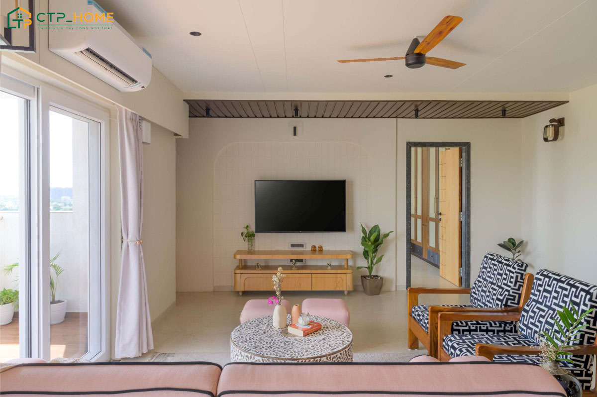 Mẫu phòng khách nhà cấp 4 với cách decor cơ bản mà vẫn đảm bảo yếu tố thẩm mỹ