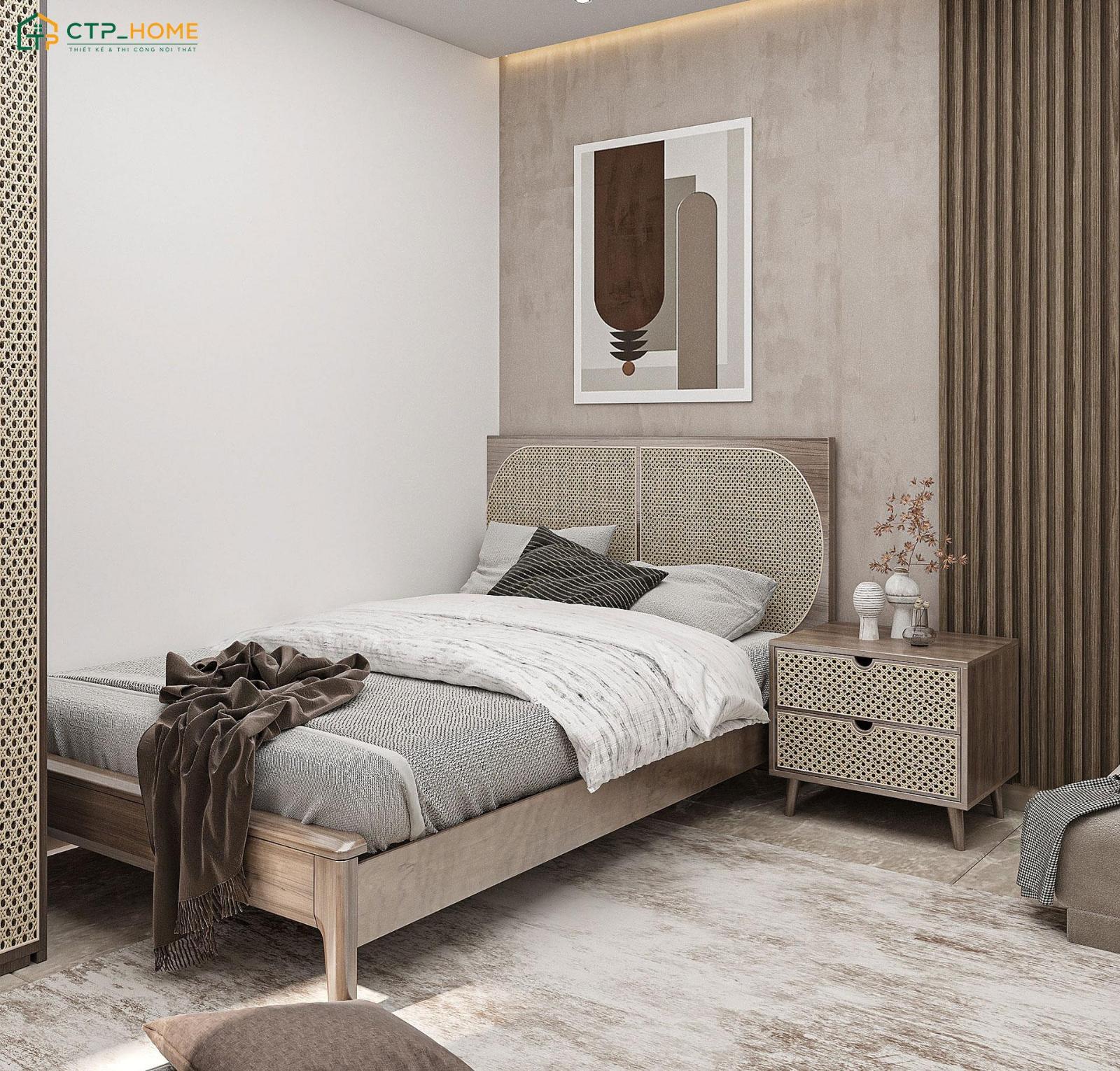 Sử dụng các loại vật liệu mộc như gỗ, mây đan hoặc tre để đem lại cảm giác gần gũi hơn