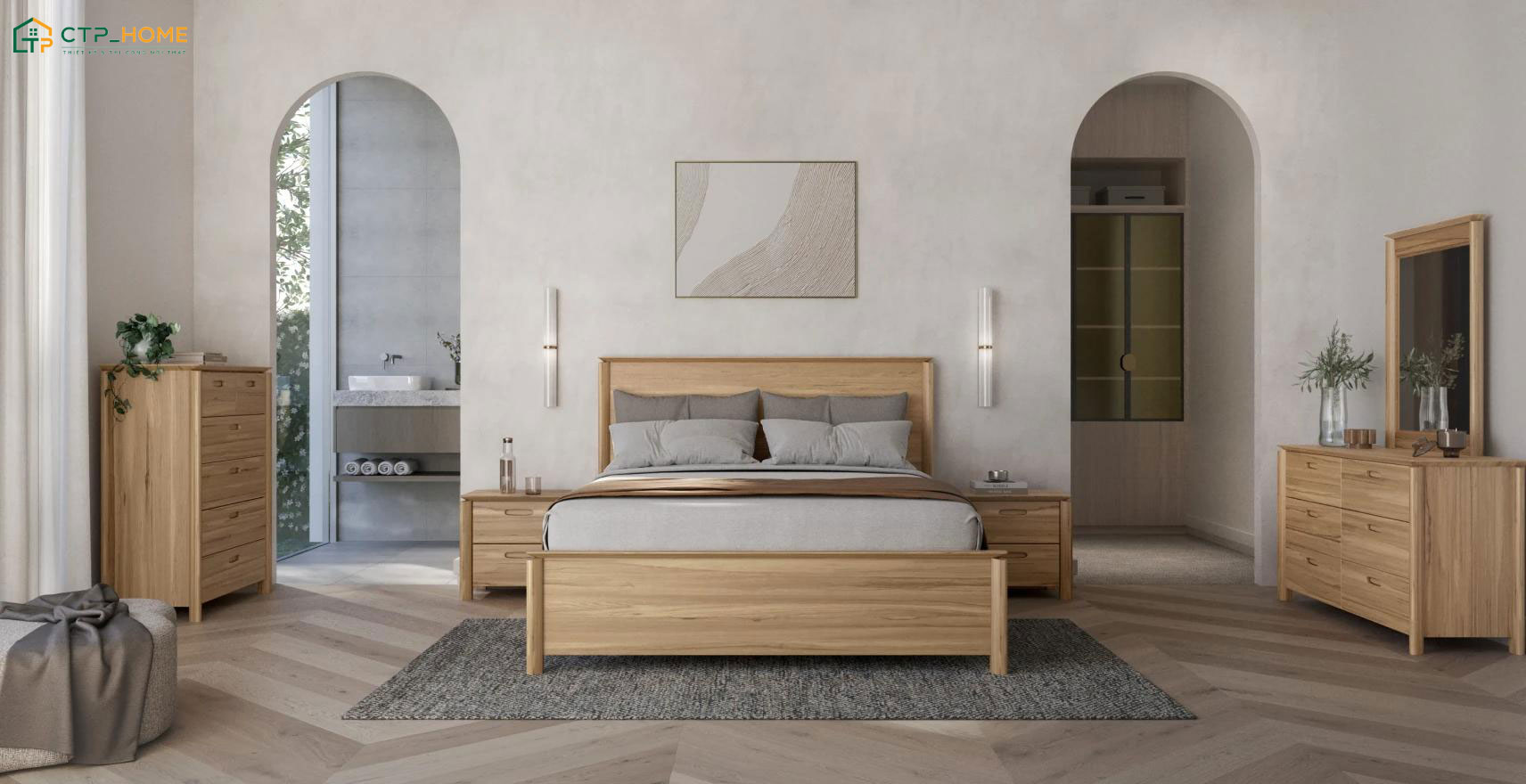 Các mẫu phòng ngủ đẹp phong cách Scandinavian thường sẽ bố trí nhiều cửa sổ để đảm bảo sự thông thoáng