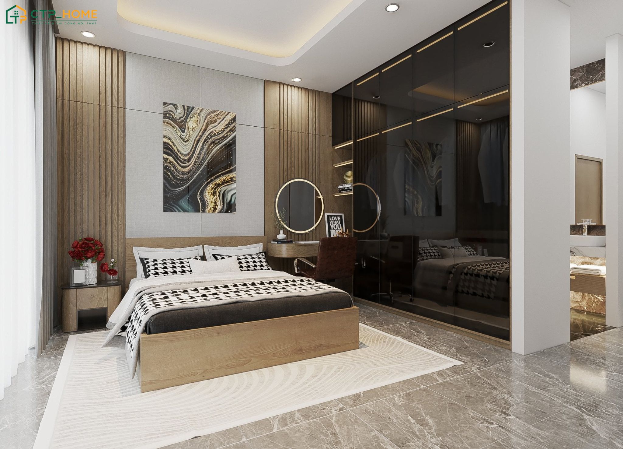 Việc thiết kế nội thất phòng ngủ hài hòa sẽ giúp đảm bảo các yếu tố về phong thủy